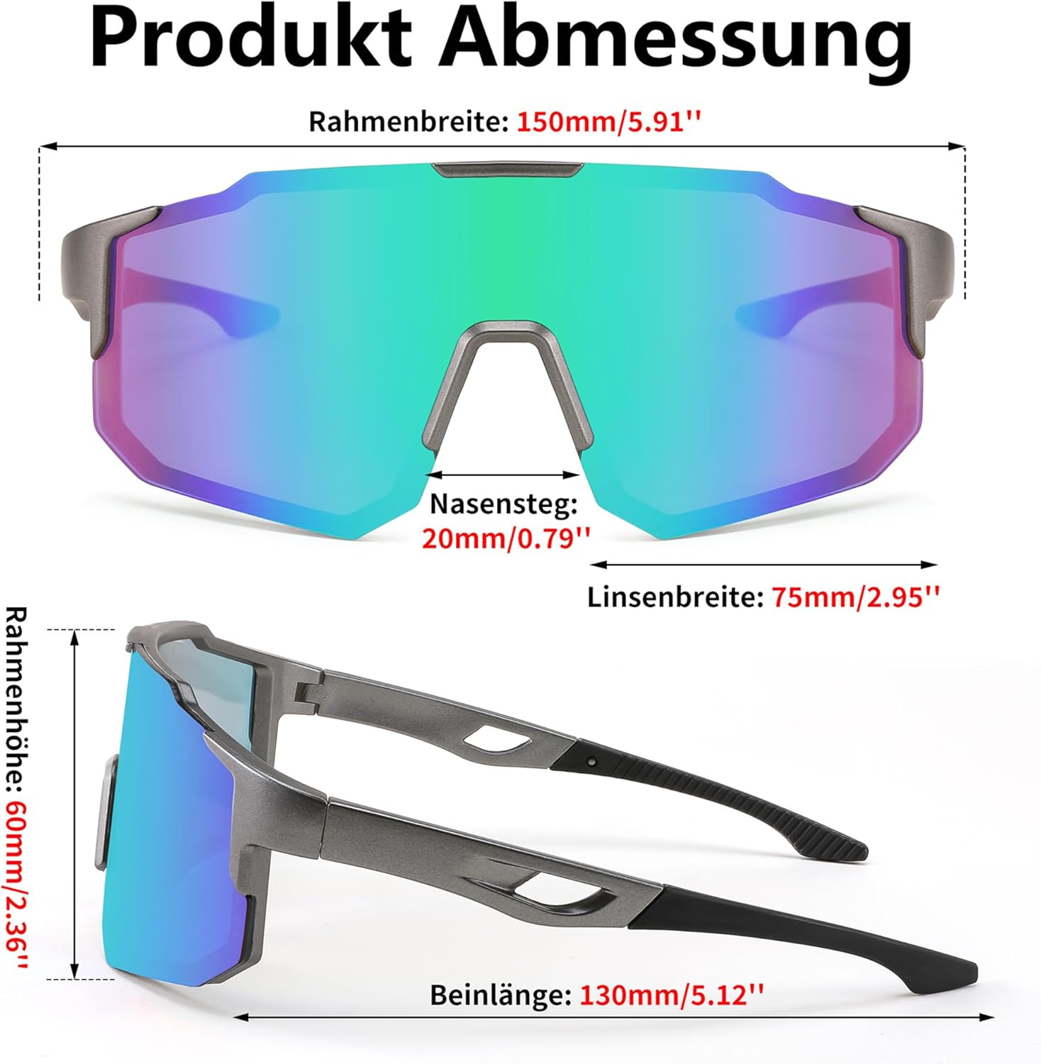 Thumbnail 4 de FEISEDY Sport Sonnenbrille – Verspiegelte Fahrradbrille B2388 mit UV400-Schutz