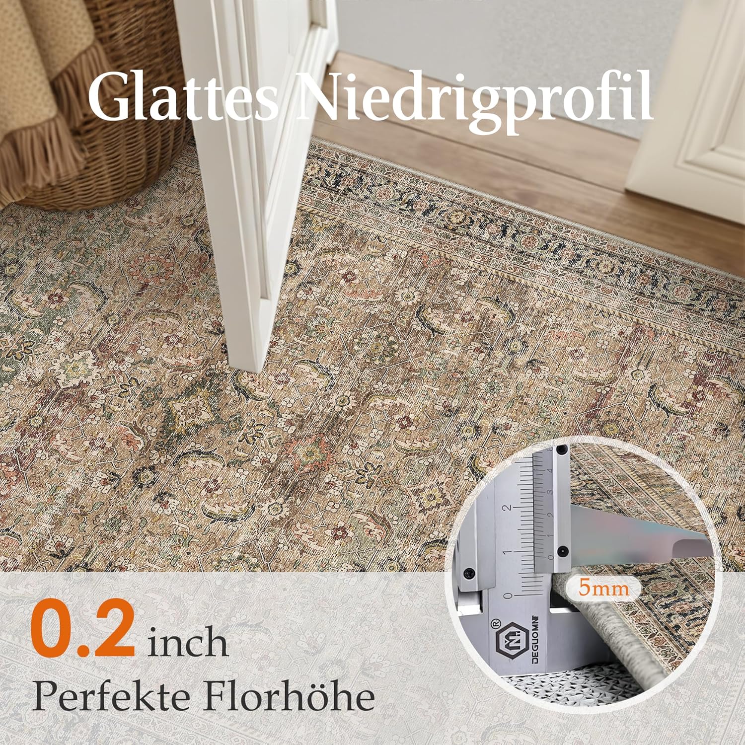 Thumbnail 5 de HUGEAR Vintage-Waschbarer Teppich 200x300