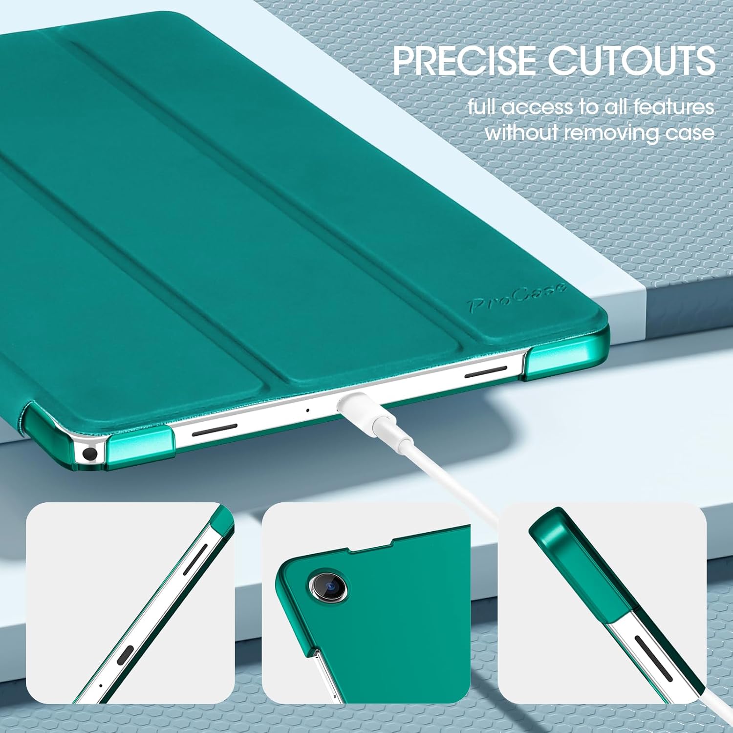Thumbnail 5 de ProCase Dreifachschutzhülle für Samsung Galaxy Tab A11+/A9+ 11 Zoll (SM-X230/SM-X210) – Dünn, leicht, Smaragd