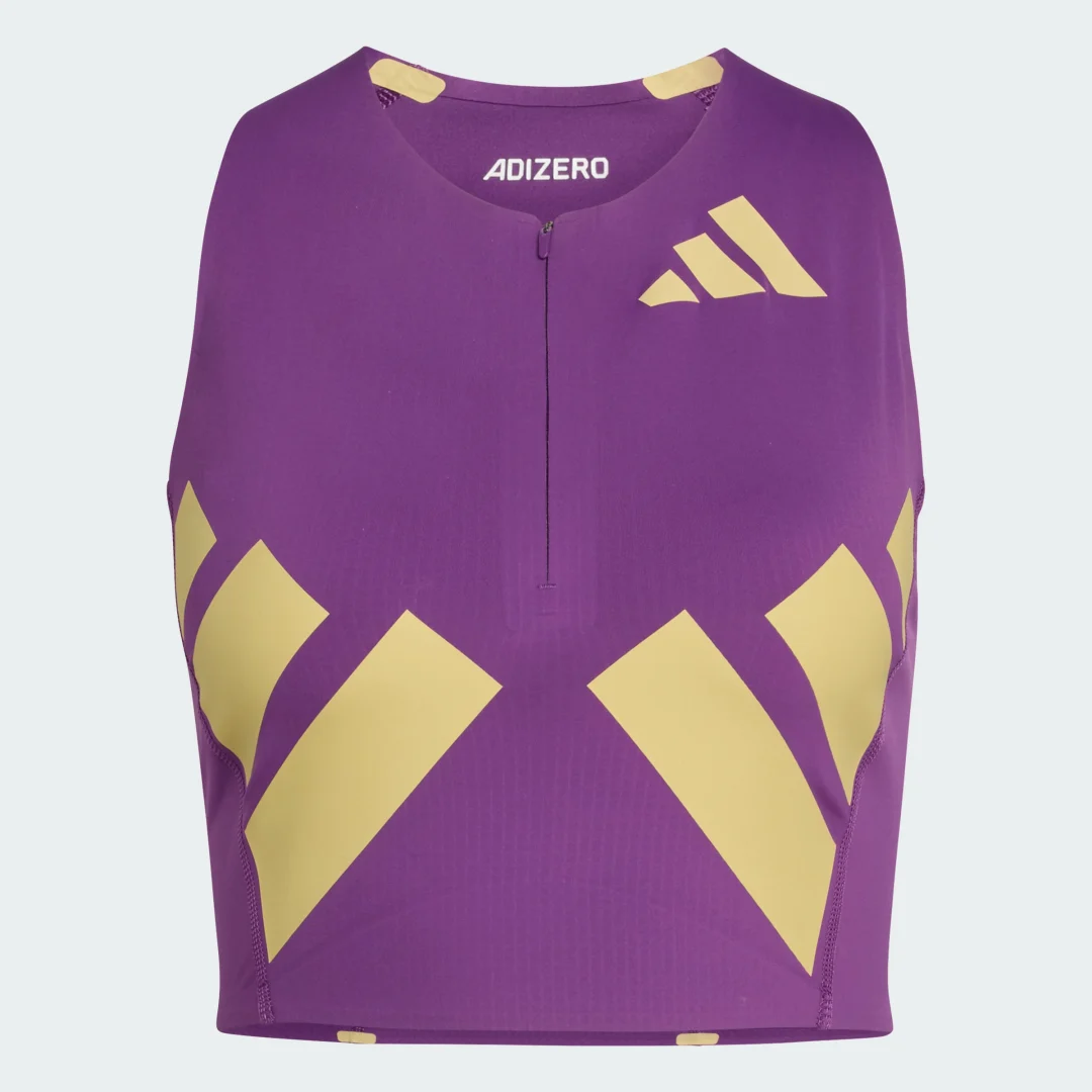 Detalle de Camiseta técnica corta Adizero Road to Records de Adidas: peso ligero para tus ritmos
