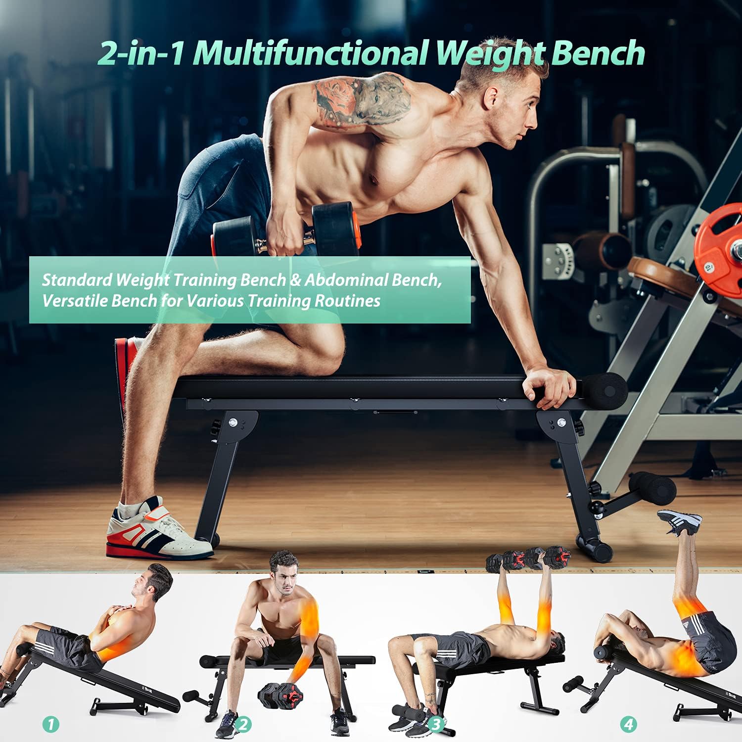 Thumbnail 1 de JX FITNESS Adjustable Weight Bench 3-position 🏋