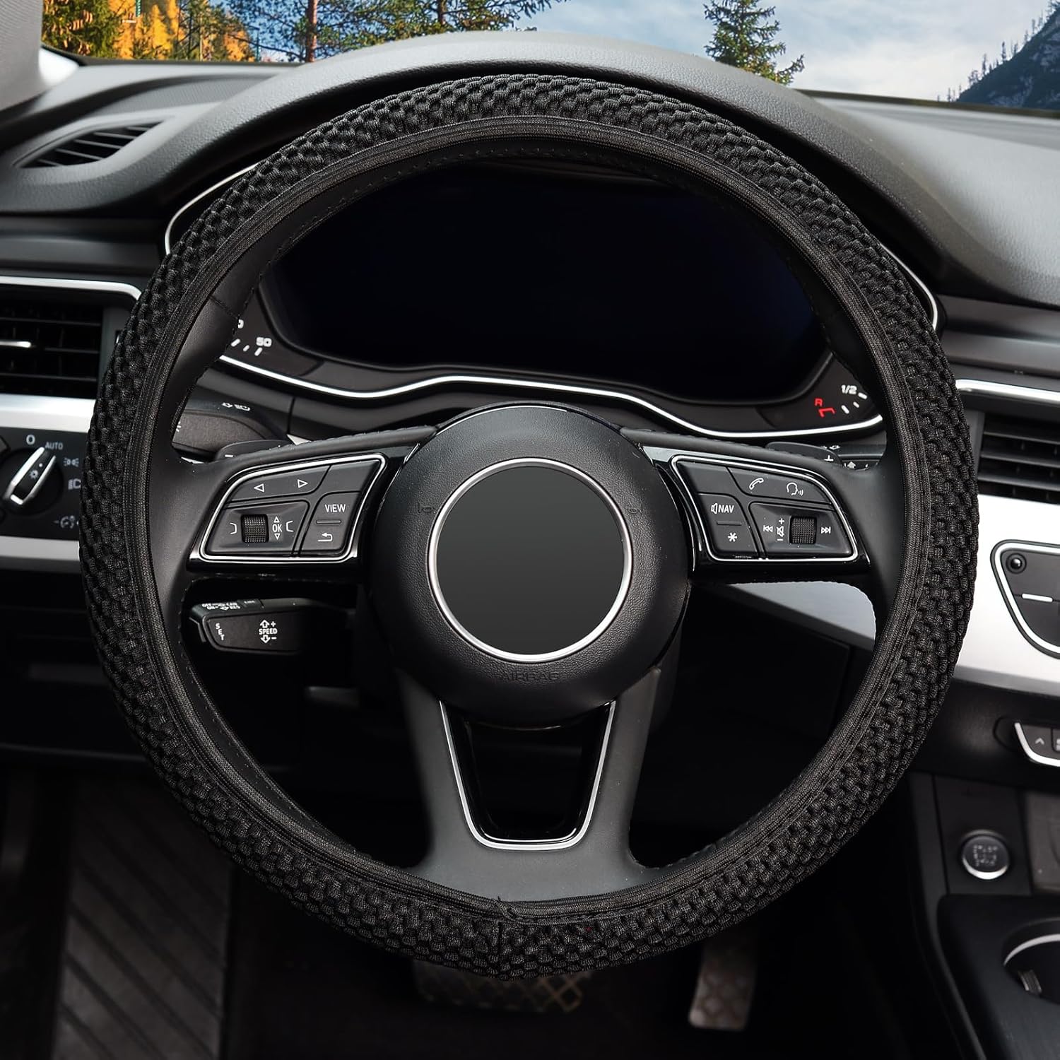 Detalle 2 de KAFEEK Steering Wheel Cover 15 inch 🛞