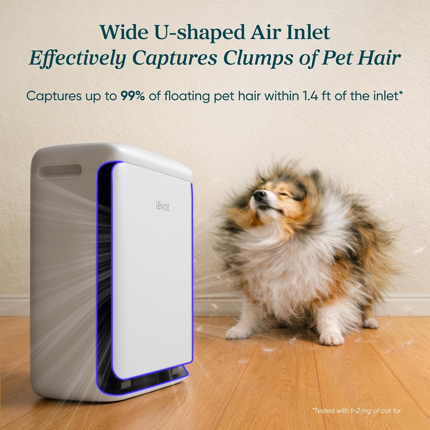 Detalle de Levoit Vital Pet LAP-P201S-WCA Air Purifier, Washable Pre-Filter, Smart Control
