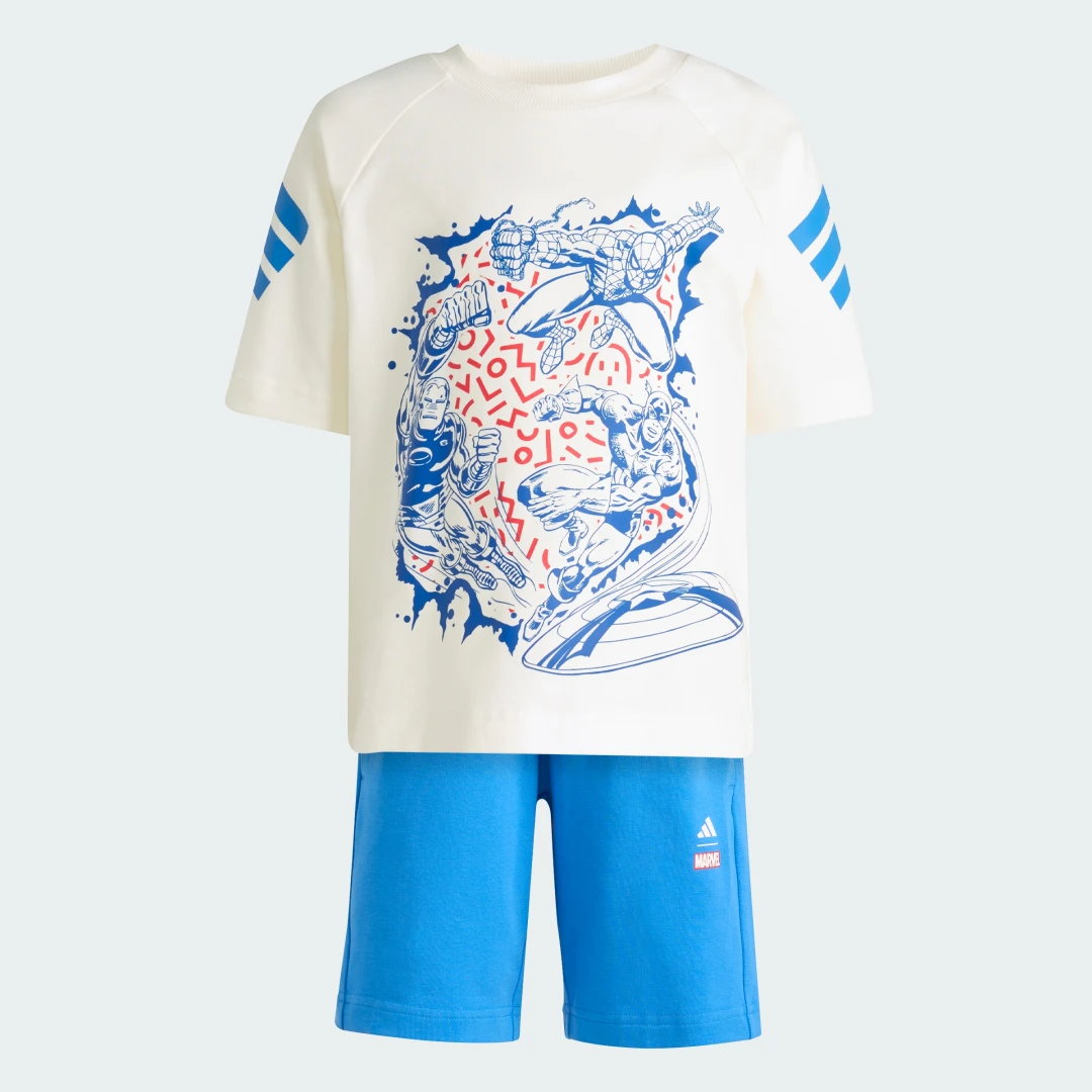 Detalle 2 de Conjunto de camisetas Adidas Marvel Avengers – Blanco