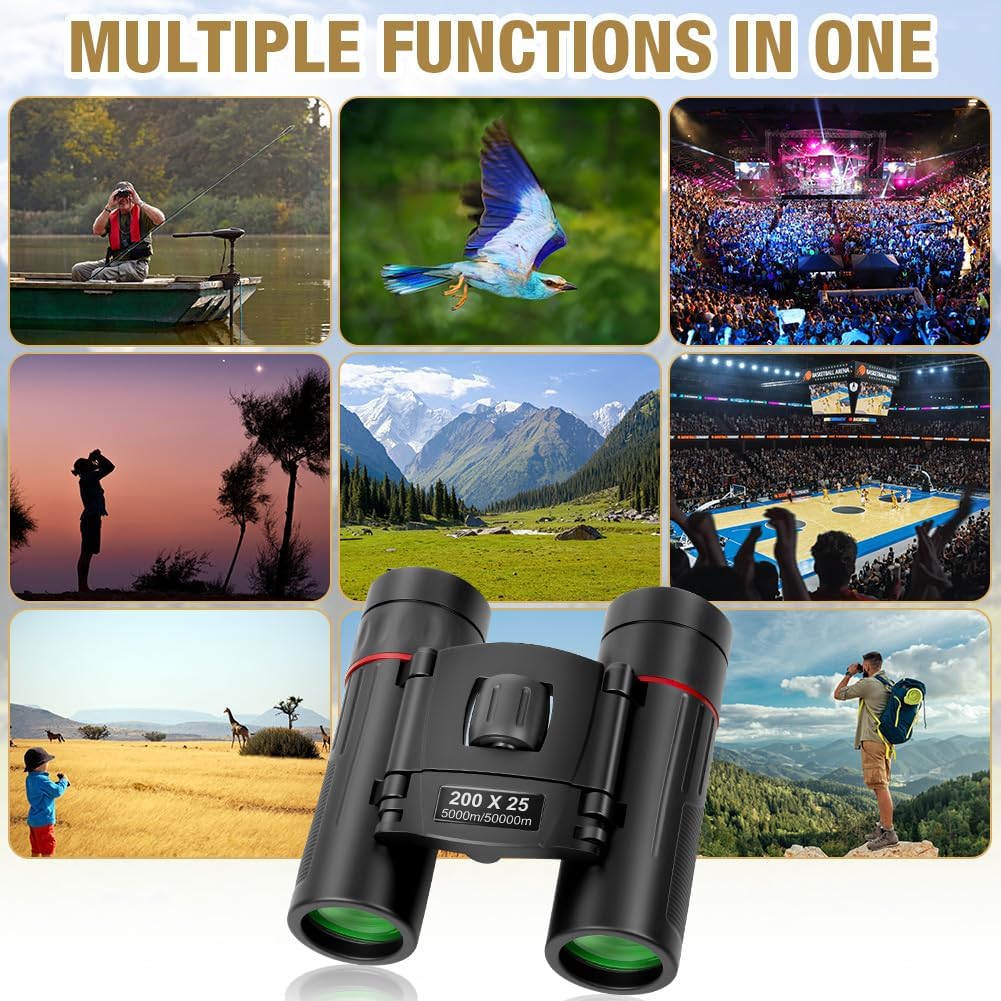 Thumbnail 6 de OFFCUP 200x25 Mini Compact Binoculars: Lightweight, High-Powered Pocket Binoculars for Outdoors and Travel