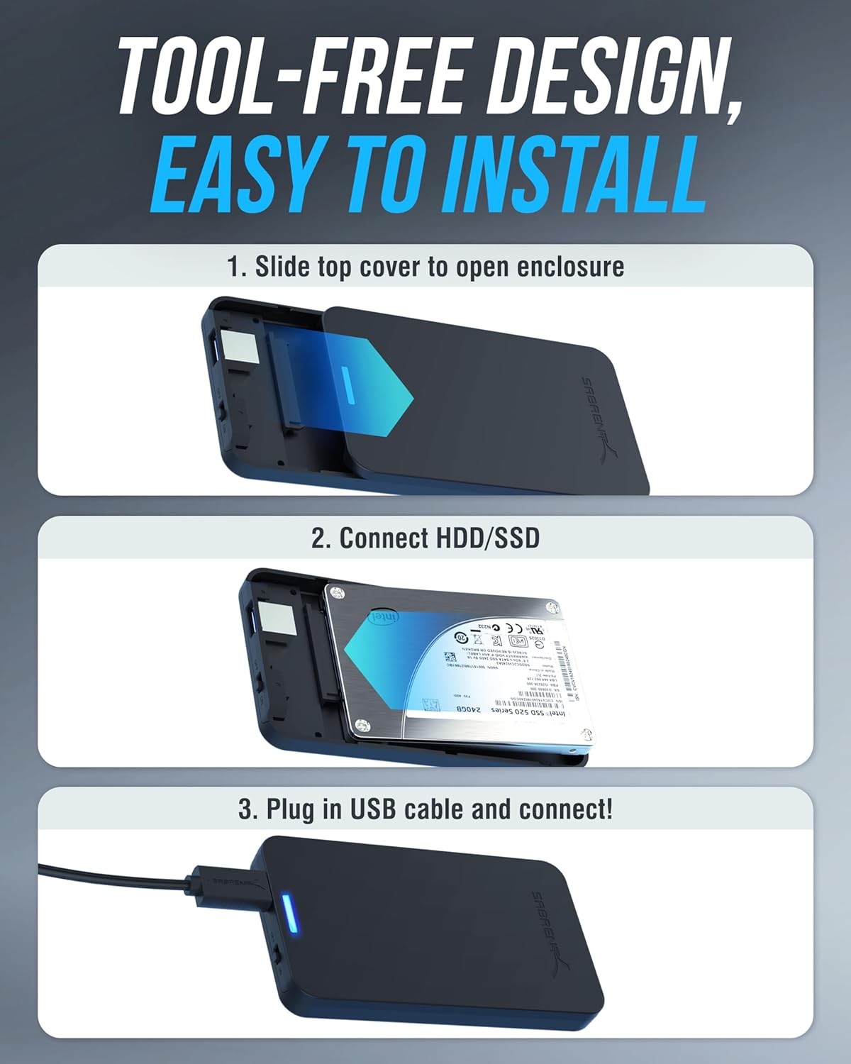 Thumbnail 2 de SABRENT EC-UASP 2.5" SSD enclosure with UASP