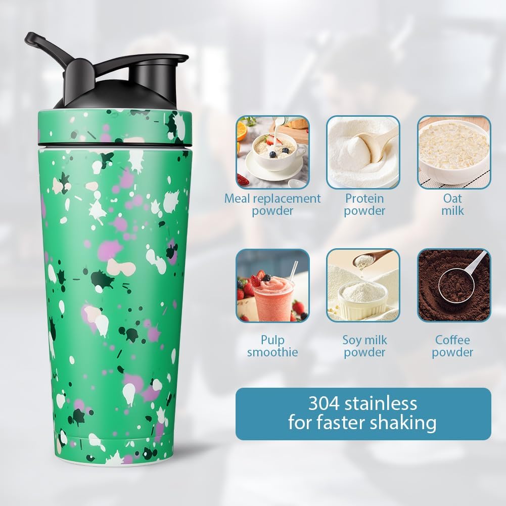Thumbnail 3 de AOOWU Shaker à protéines 750ml en acier inoxydable avec boule mélangeuse