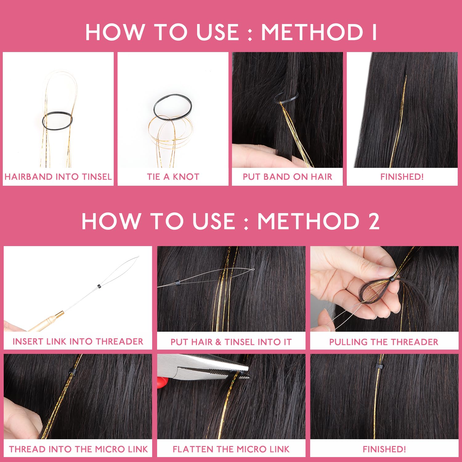 Thumbnail 2 de WENNALIFE Hair Tinsel Goldbraun 120 cm