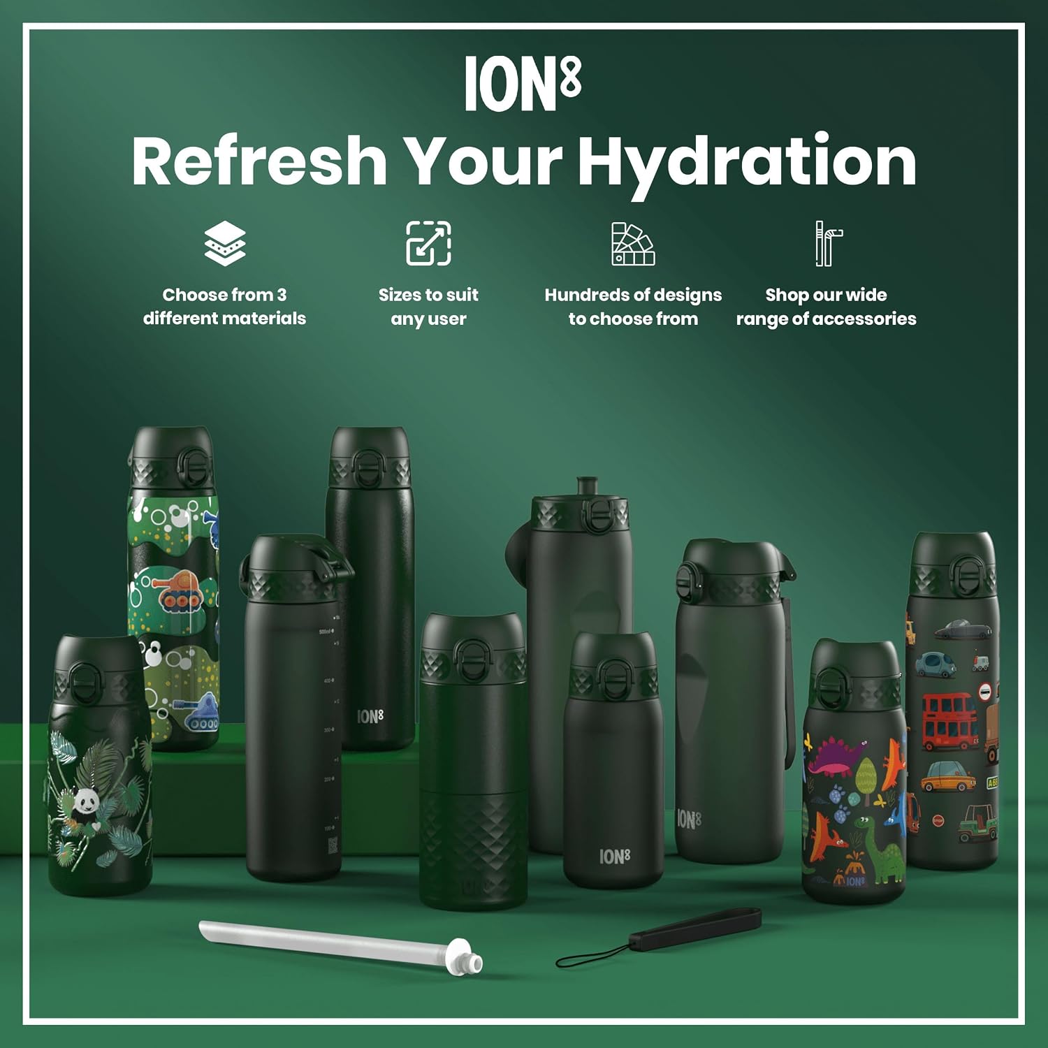 Thumbnail 6 de ION8 Lightweight Steel Kids Water Bottle (400ml/13oz) – Leakproof, Non-Insulated & Dishwasher Safe
