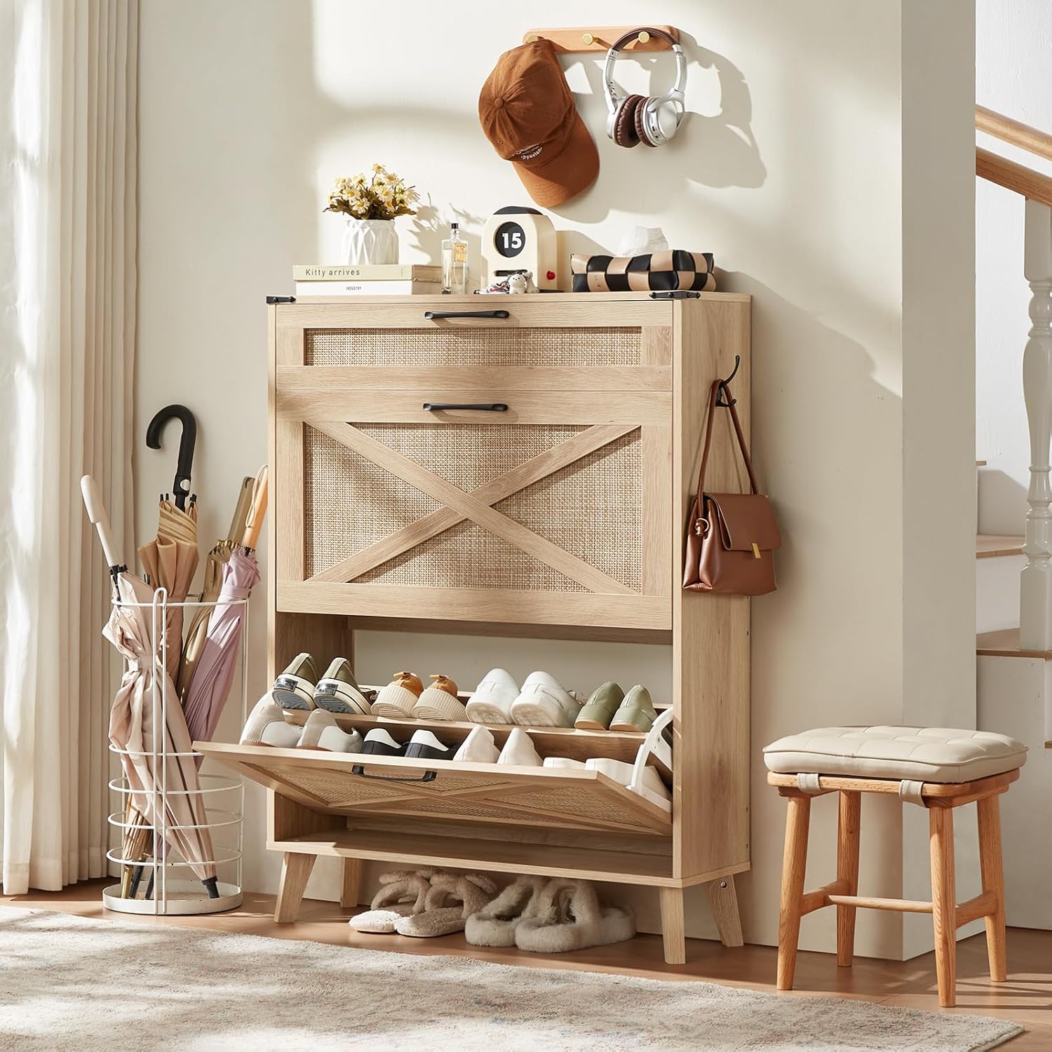 Detalle 2 de LEYAOYAO Shoe Cabinet 9.5-Inch Depth