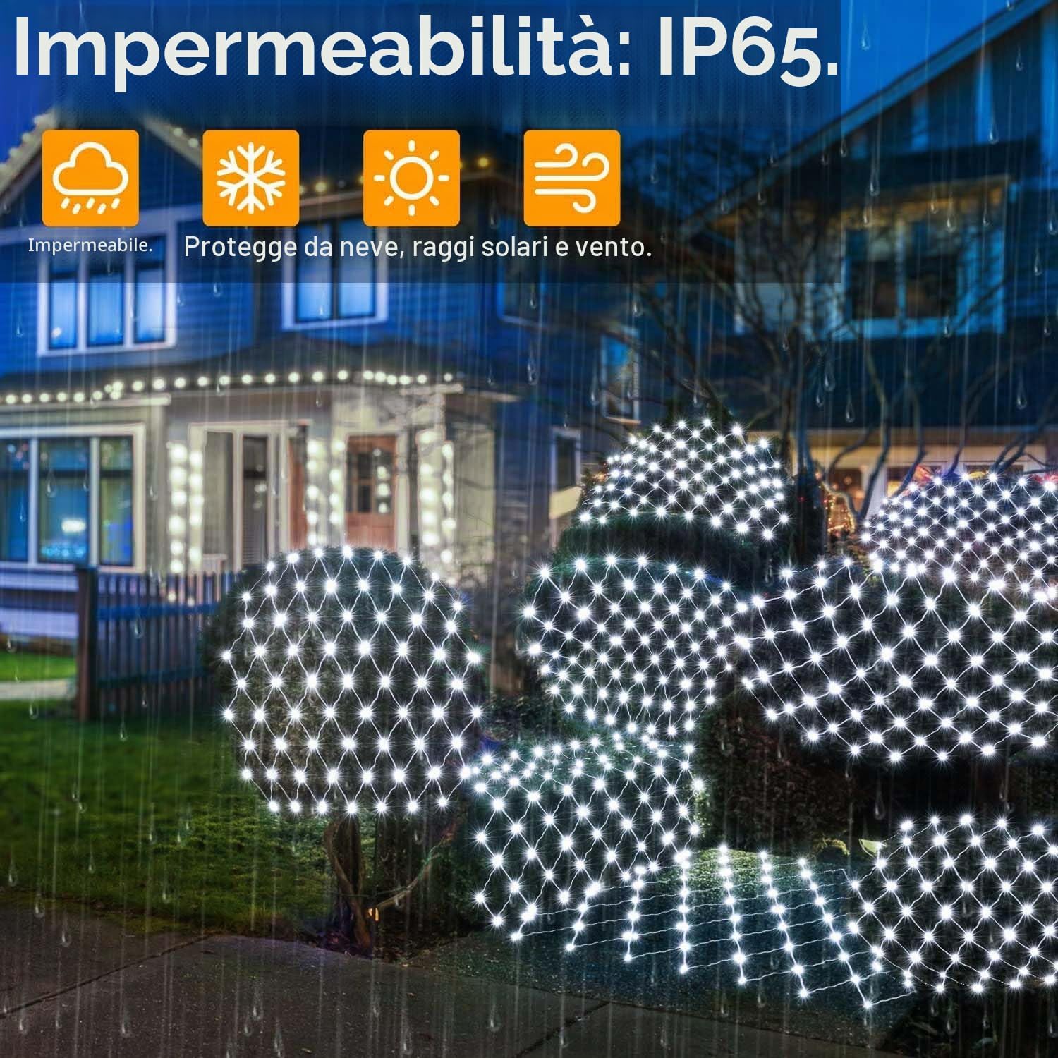 Detalle 2 de Joycome Rete luminosa da esterno Natale 3x2 m con 200 LED, spina e timer, IP65