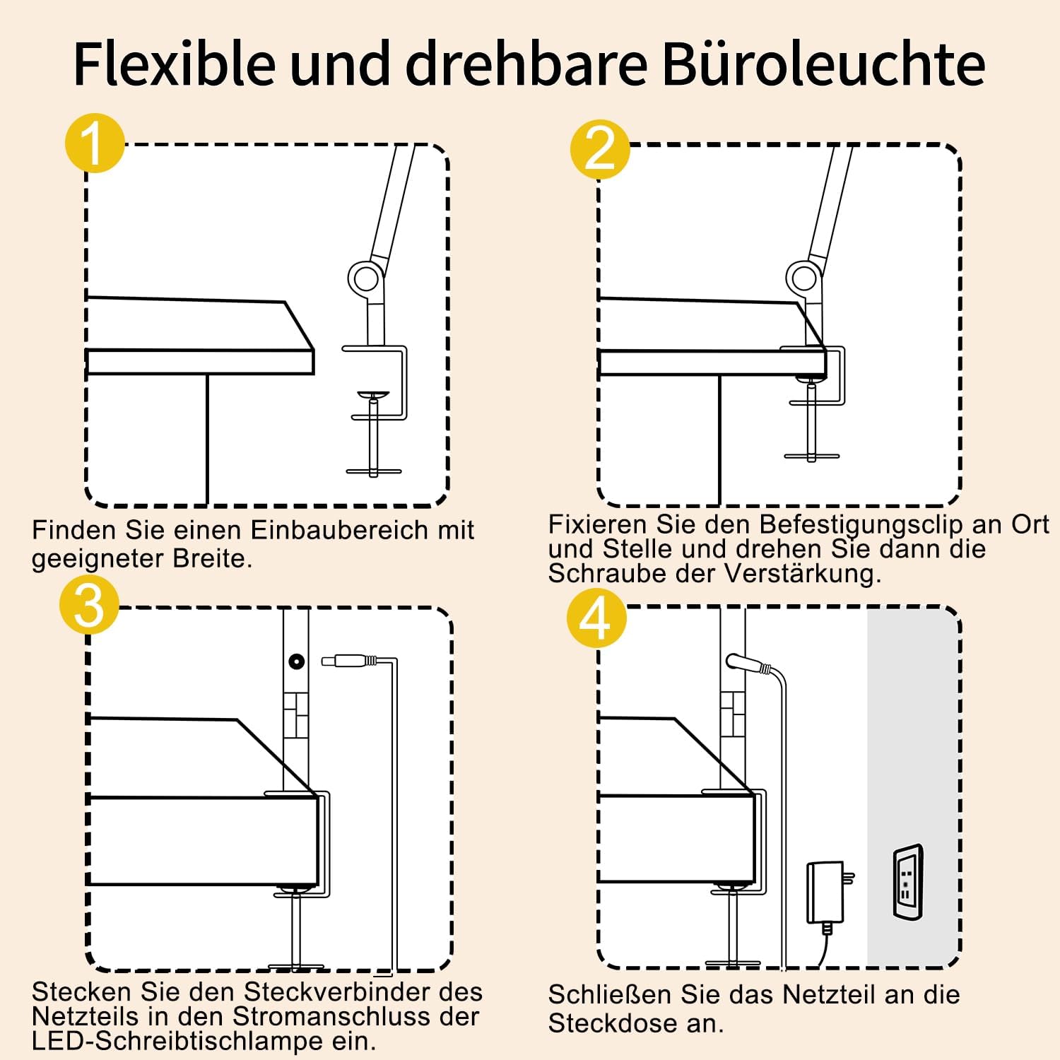 Thumbnail 6 de vimeepro LED Schreibtischlampe mit Schwingarm