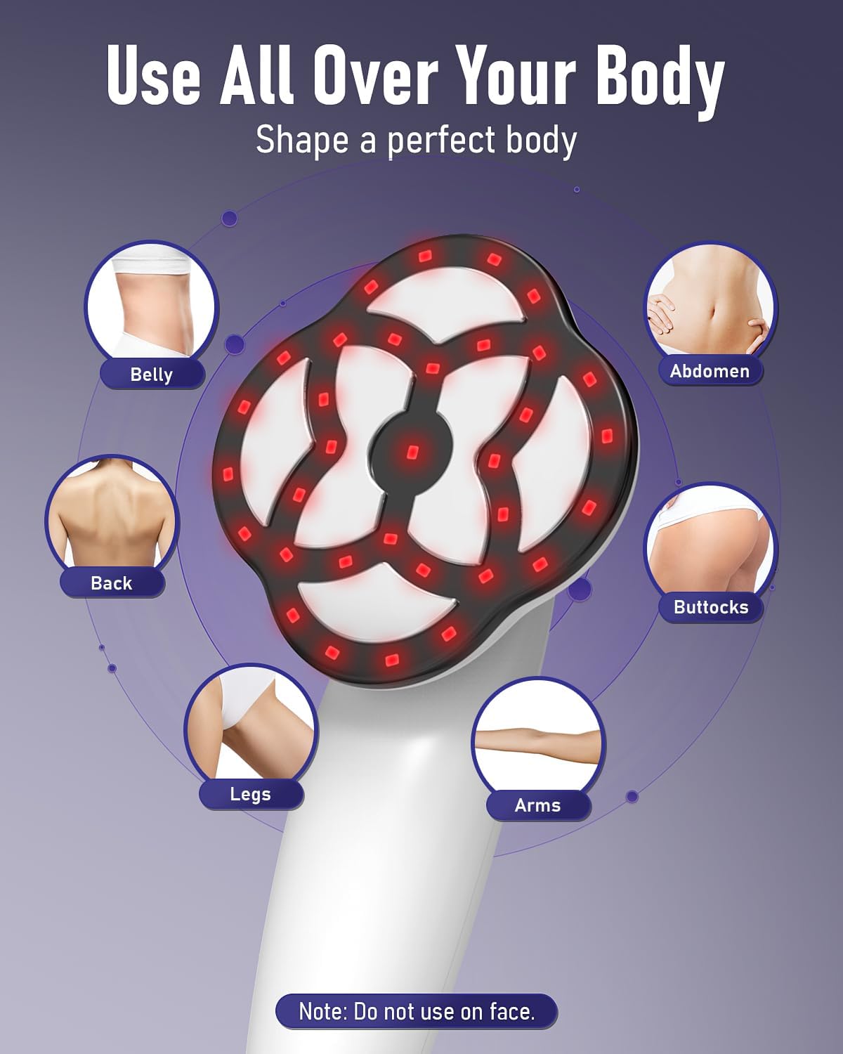Detalle de Wagxoey Cellulite Massagegerät – Lymphdrainage mit Heizfunktion, 15 Stufen, 3 Modi