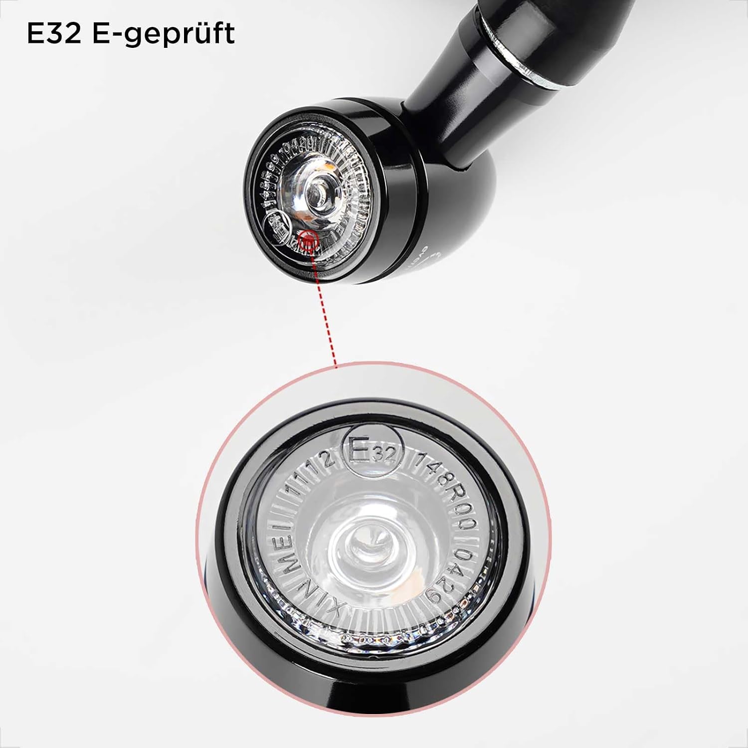 Thumbnail 1 de Evermotor Universal CNC 12V LED Blinker E32 – 2 Stück, Mini Bullet Aluminium, IP67, E32 genehmigt