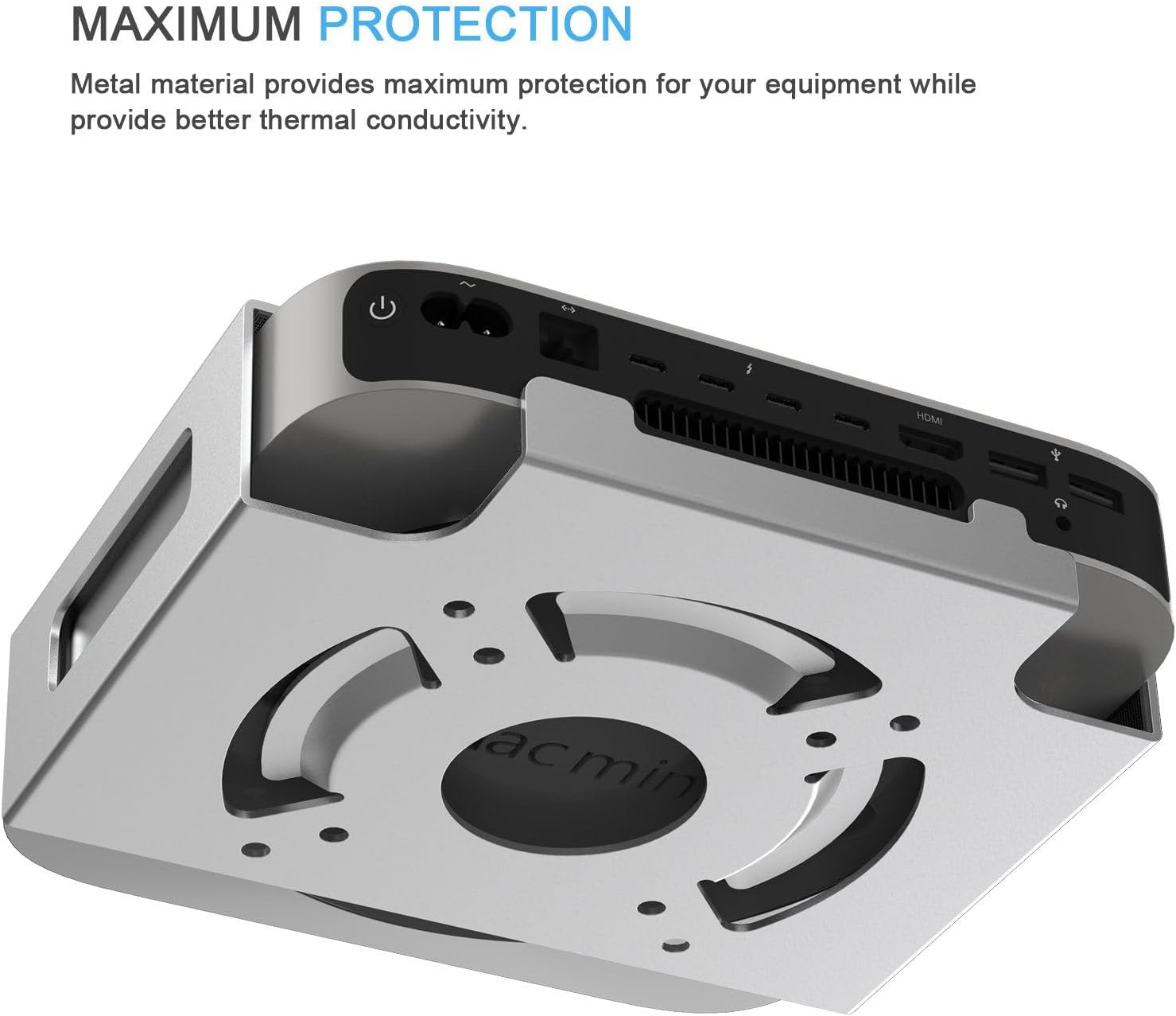 Detalle de IFCASE アルミニウム製VESAブラケット Mac mini用 シルバー・75mm/100mm対応
