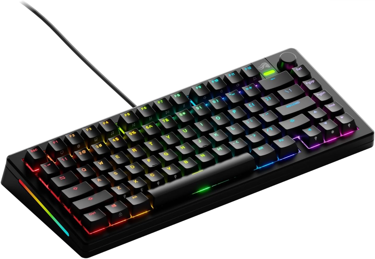 Detalle de GLORIOUS GLO-KB-GMMK3-75-PB-FOX-W-BLK-US 75% Prebuilt Mechanical Keyboard