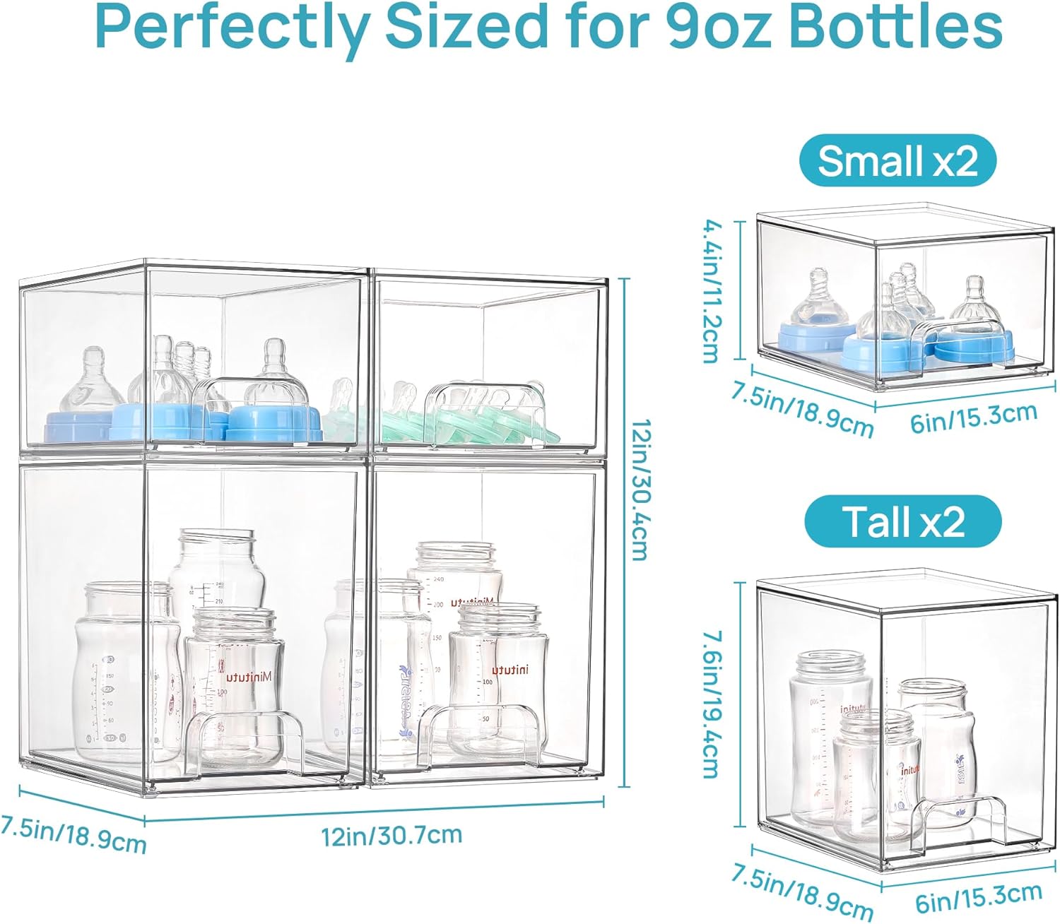 Detalle 2 de Vtopmart 4-Drawer Stackable Bottle Organizer Set