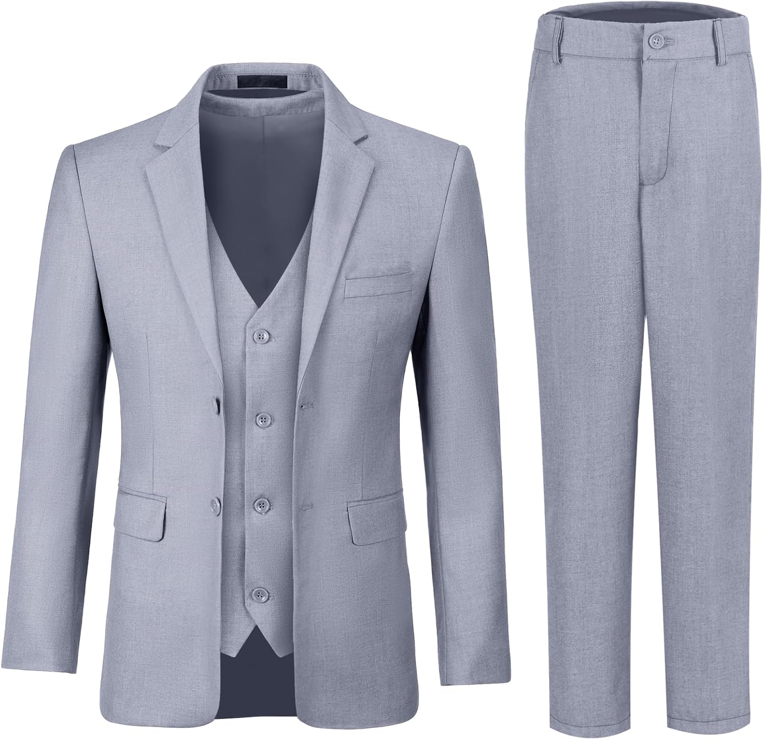 Thumbnail 6 de JPF Boy’s 3-Piece Slim Fit Kids Tuxedo Suit Set (Jacket, Vest, Pants)