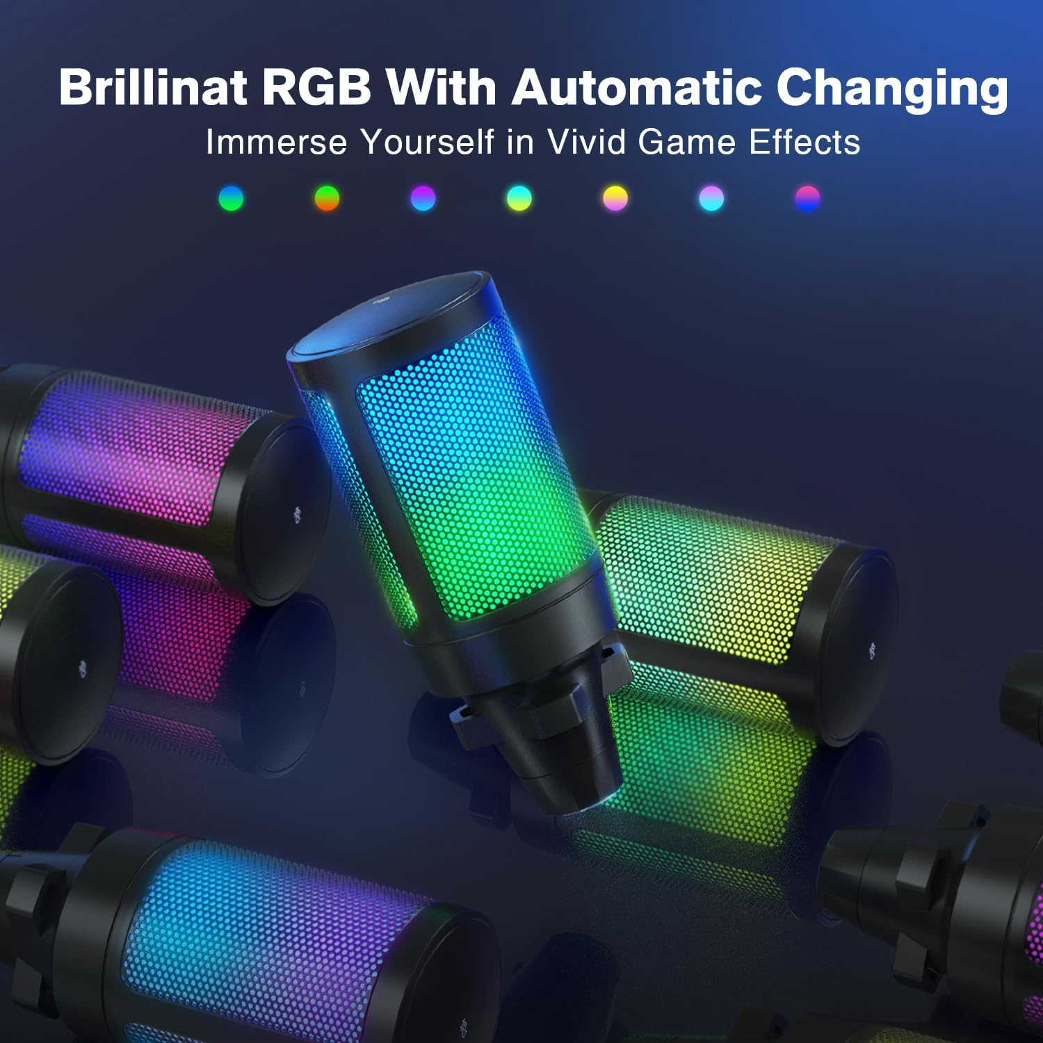 Detalle 2 de FIFINE A6T USB Gaming Condenser Microphone Kit with RGB and Boom Arm