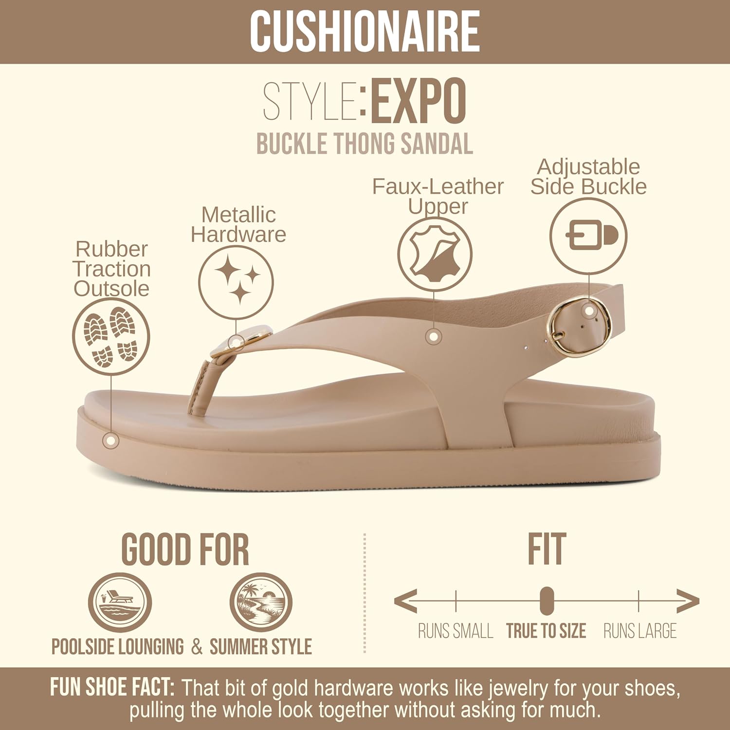 Thumbnail 3 de CUSHIONAIRE Expo Thong Sandals for Women: Comfortable Slingback Sandals with Arch Support