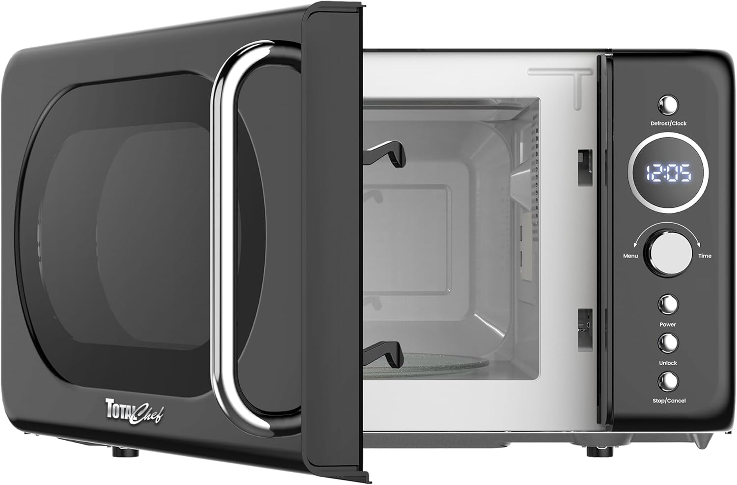 Thumbnail 6 de Koolatron Total Chef Retro Microwave Oven 20L, 700W (Black) — Digital LED, 8 Preset Modes