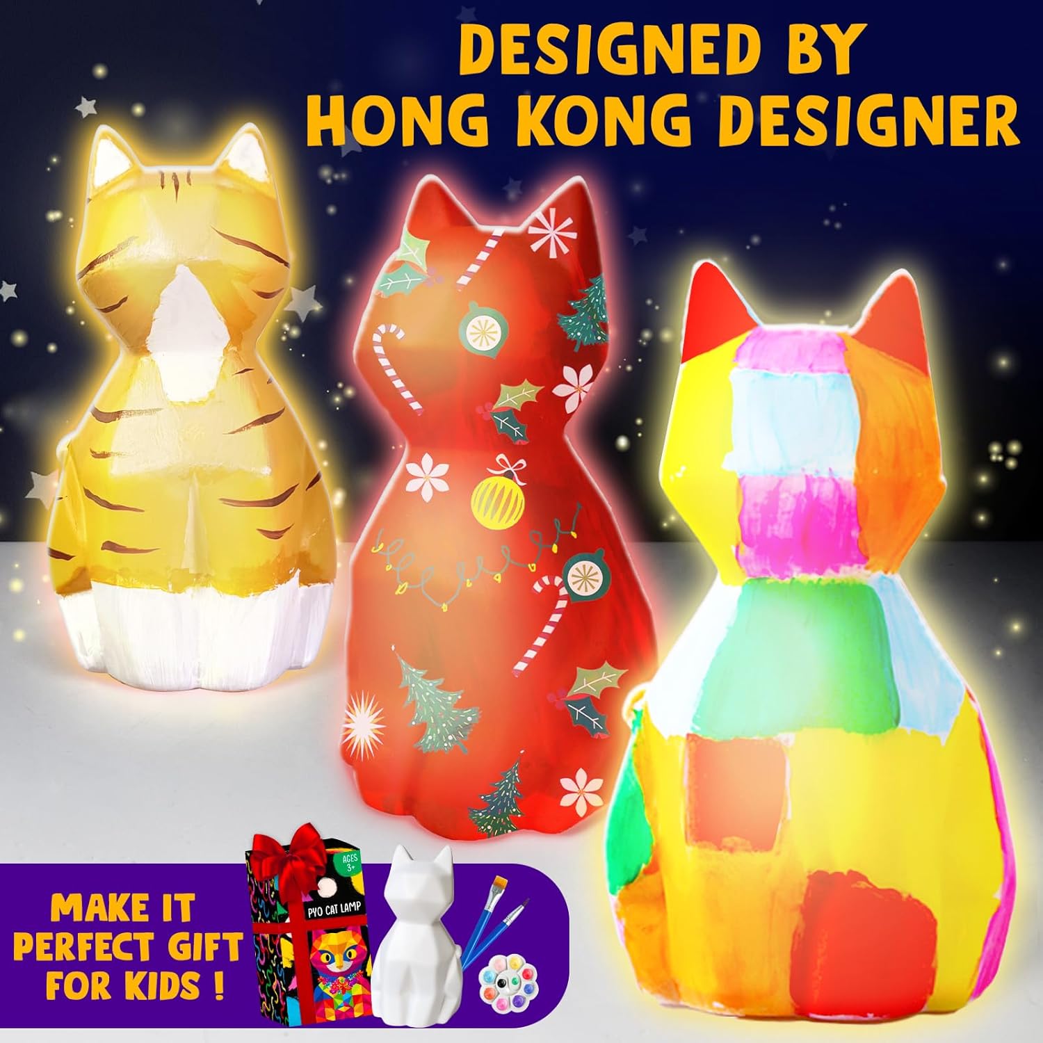 Thumbnail 6 de Goodyking Paint Your Own Cat Lamp Kit for Kids 🎨🪄