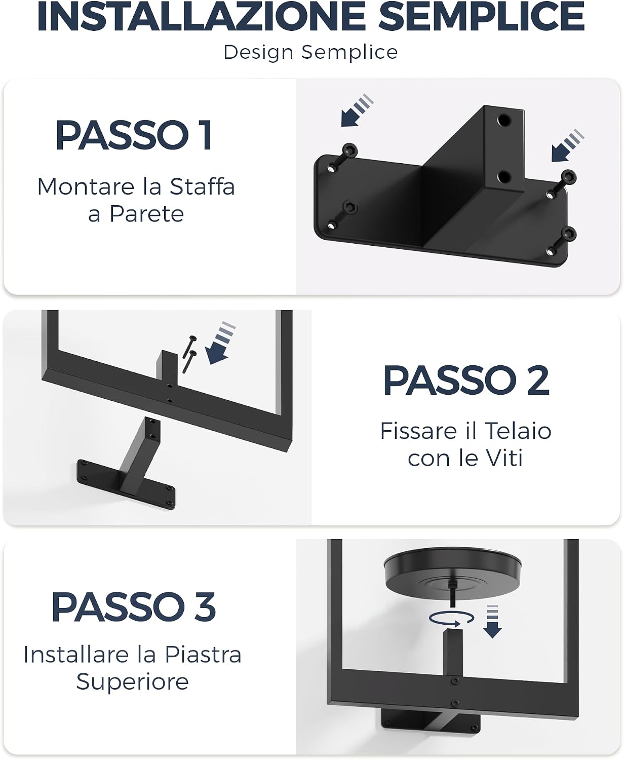 Detalle de Bamworld Fioriere da appendere per piante da interno, confezione da 3 – design cornice e scaffali sospesi