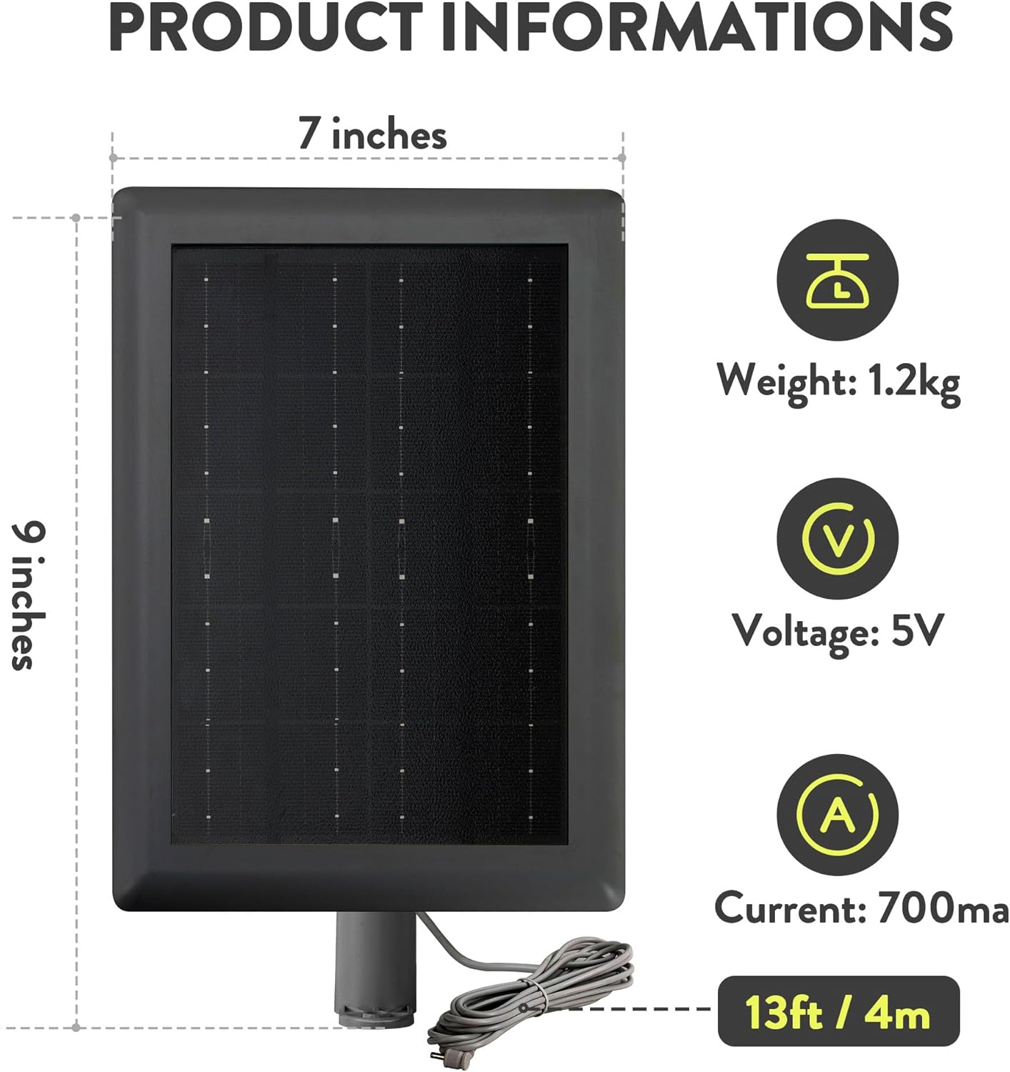 Thumbnail 1 de Ring Solar Panel 2nd Gen 5W charger for Stick Up & Spotlight