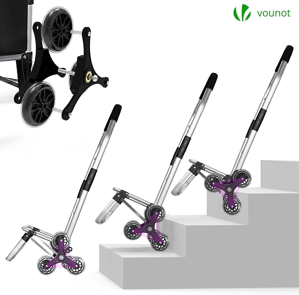 Thumbnail 4 de VOUNOT Chariot de Courses 6 Roues en aluminium avec Compartiment Étanche, 2 en 1 – Pliable et Capacité 58L