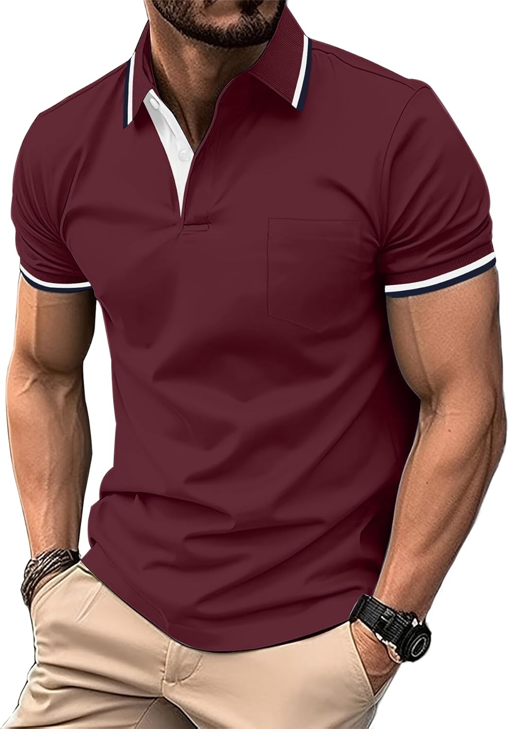 Thumbnail 6 de zitysport Poloshirt Herren Kurzarm Golf Polo Slim Fit mit Brusttasche