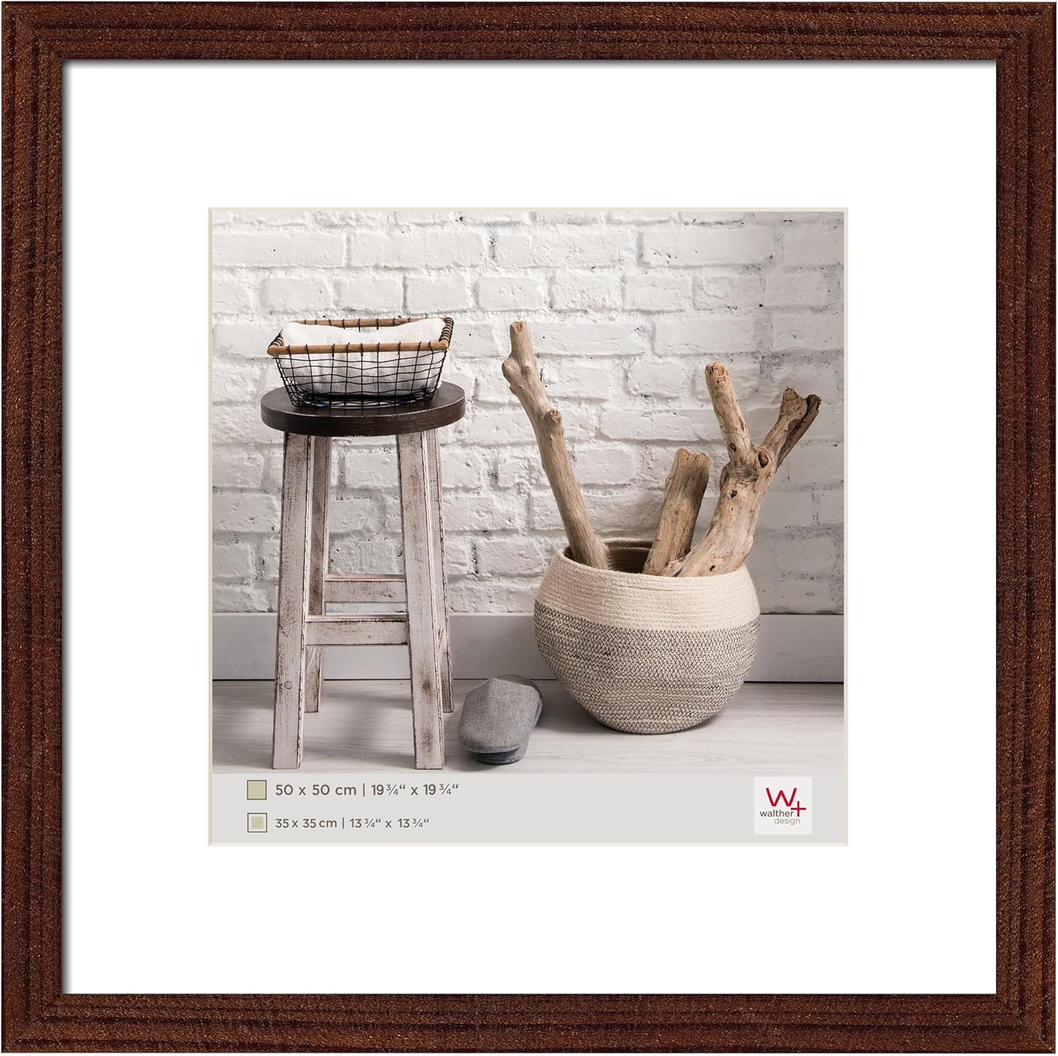 Detalle de walther design Noce 30 x 40 cm con passe-partout – Cornice in Legno HO040N