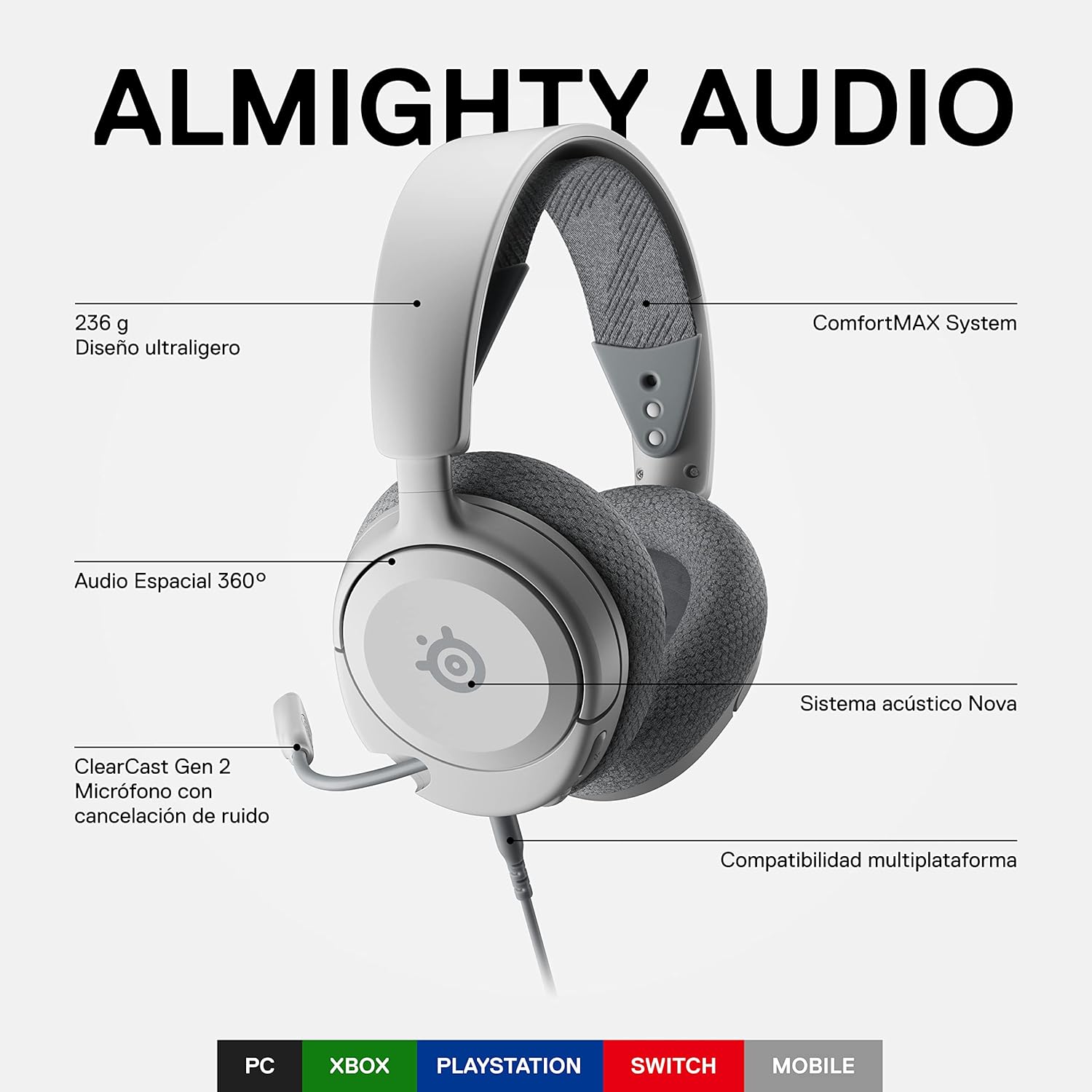 Thumbnail 1 de SteelSeries Arctis Nova 1 🎧 Cascos Gamer con Audio 360°