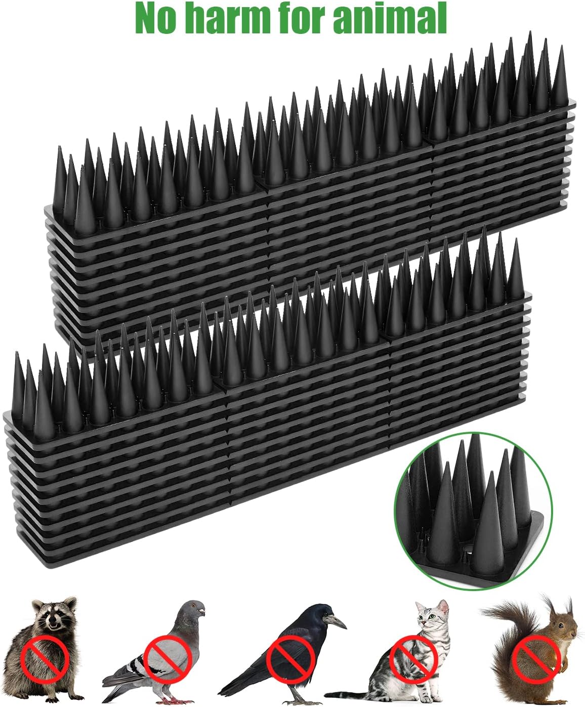 Detalle de XDQQ Dissuasori Scaccia Piccioni – Set di 20 spuntoni in ABS per balcone e terrazza