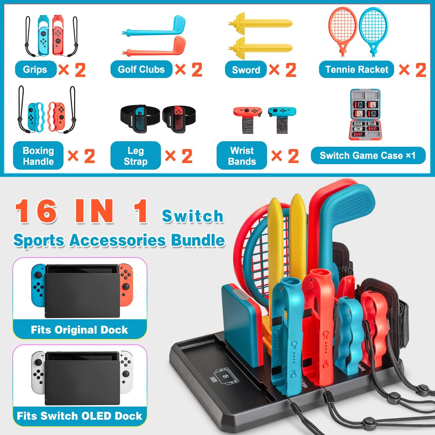 Detalle 2 de 16-in-1 Switch Sports Accessories Kit
