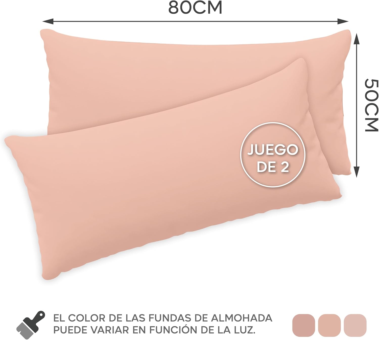 Thumbnail 1 de Twinzen® Funda Almohada 50x80 Roso✨ Juego de 2 100% Algodón