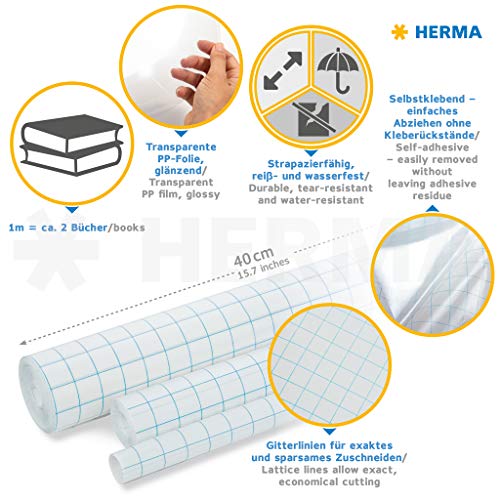 Detalle 2 de HERMA 7010 Buchschutzfolie selbstklebend transparent – 10 m × 40 cm