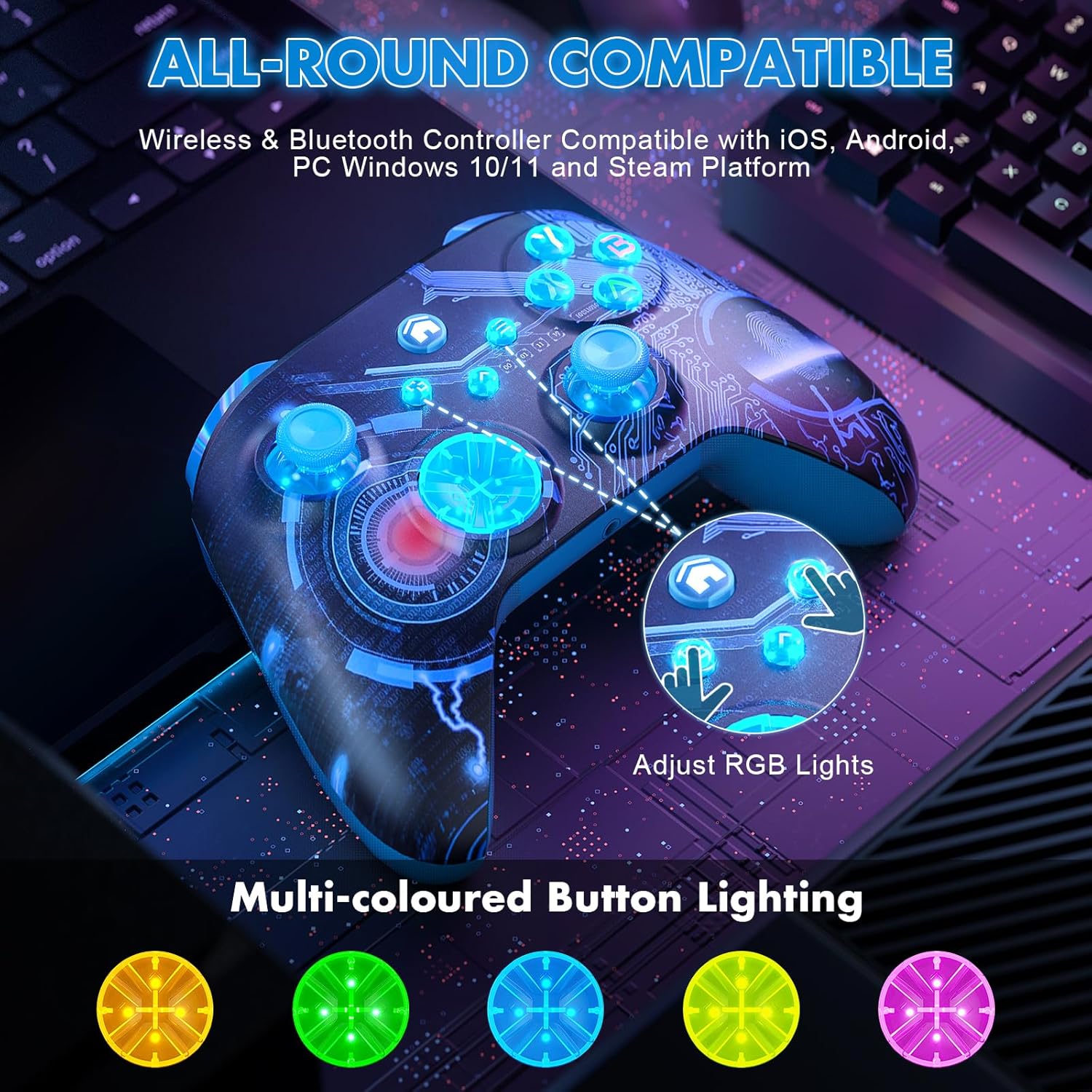 Detalle 2 de Lapezei Wireless Controller für Xbox Series S/X – Bluetooth Gamepad mit Back Buttons, Turbo, Dual Vibration und 3,5 mm Audio Jack
