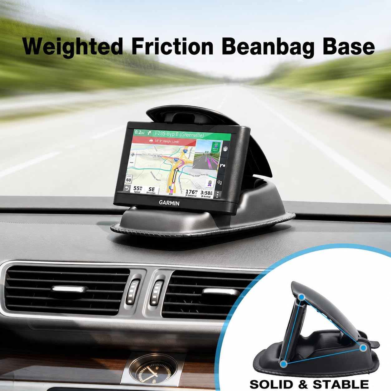 Detalle 2 de APPS2Car FBA_GPS01 GPS and Phone Dashboard Mount, Non-Slip Beanbag