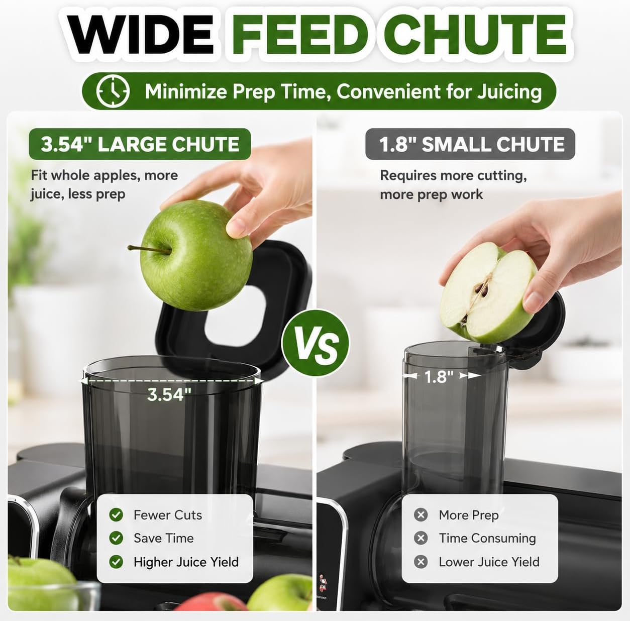 Detalle 1 de WETIE Cold Press Juicer with Touch Screen, Adjustable Juicing Pressure & 3.54'' Feed Chute