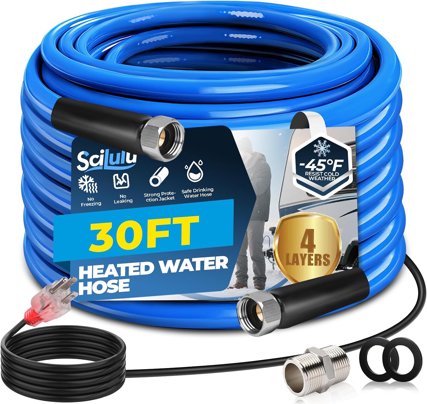 Scilulu 30ft Heated Water Hose for RV