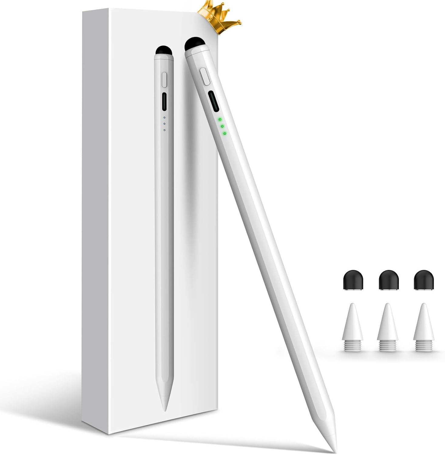 Detalle de STYLUSHOME Pencil for iPad 11th/10th/9th (2X Fast Charge) Dual-Tip Stylus with Palm Rejection & Tilt Sensitivity