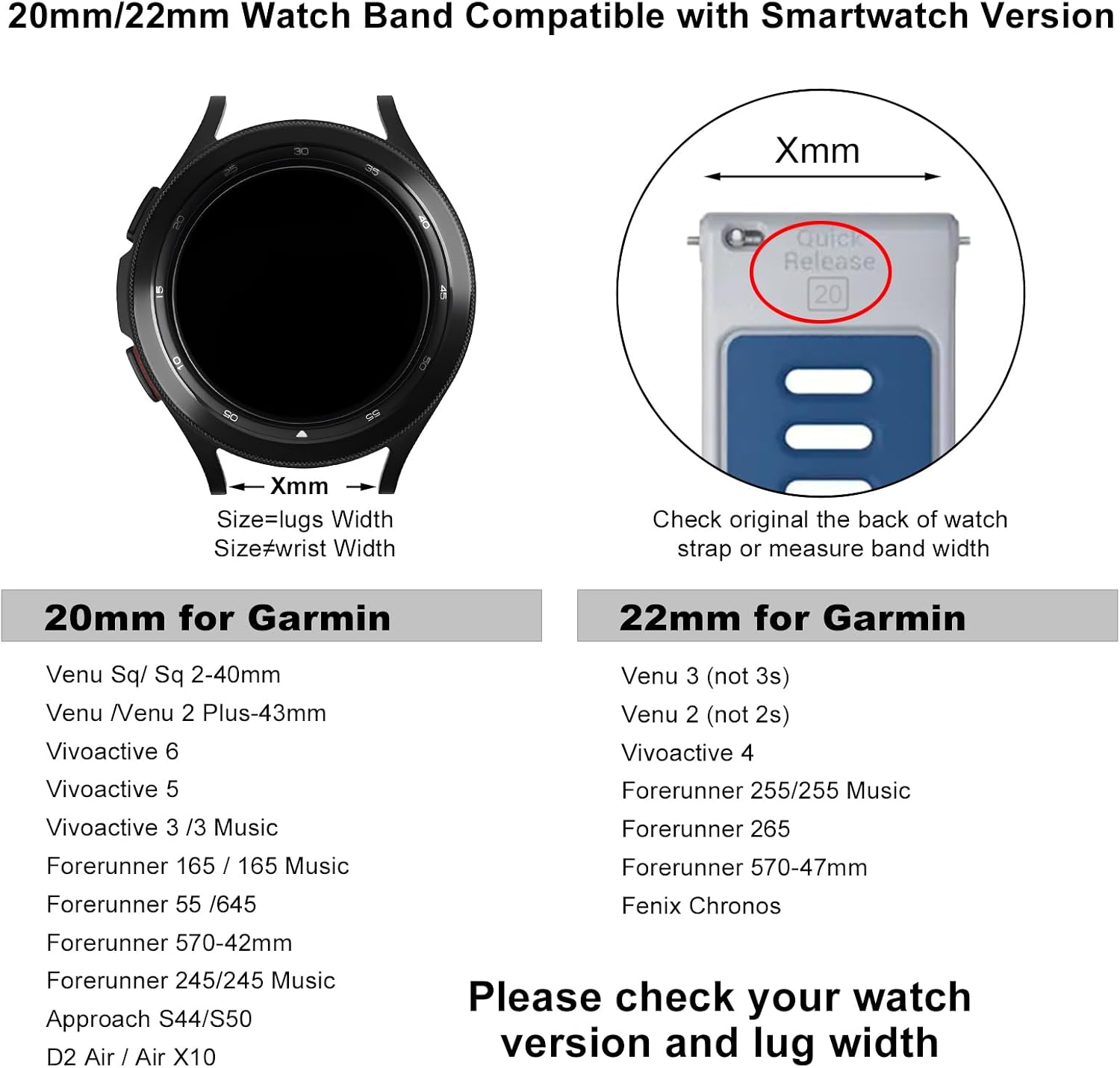 Detalle de EKINGEEK 20mm Quick Release Nylon Strap for Garmin Vivoactive 5/6, Forerunner 55/165/255, Venu Sq 2 (Black + Green)