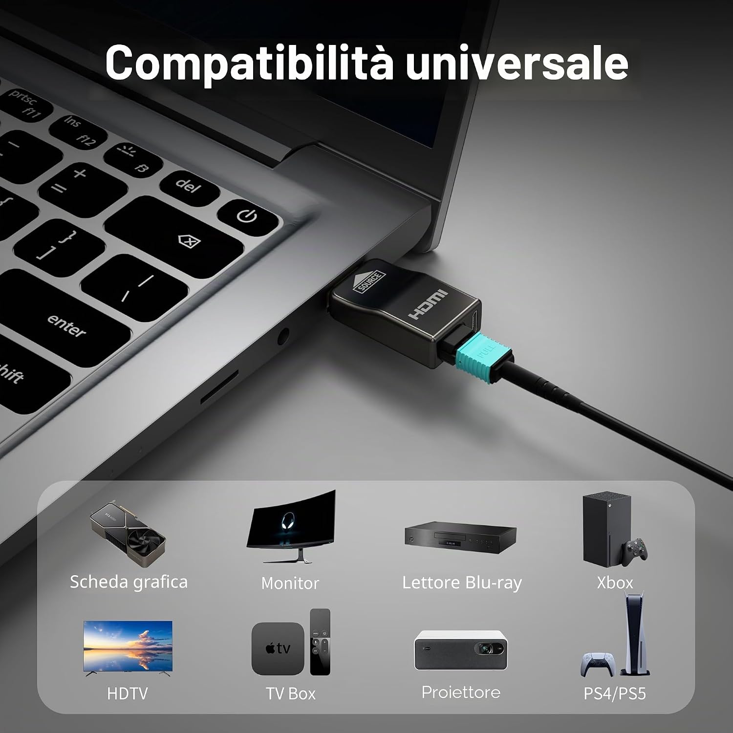 Thumbnail 6 de RUIPRO 8K: Cavo HDMI 2.1 in fibra ottica pura 20 m con connettori staccabili