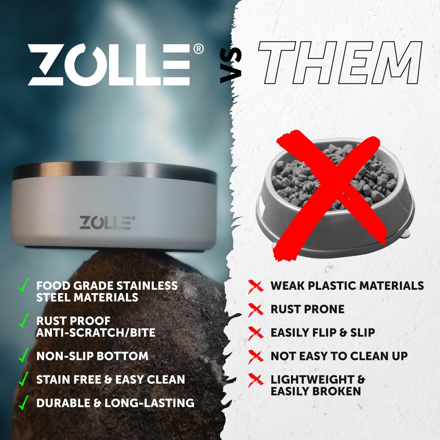 Thumbnail 5 de ZOLLE 32oz Stainless Steel Slow Feeder Bowl