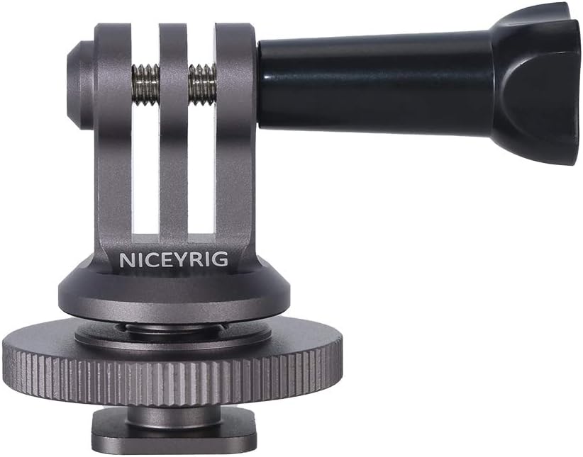 Detalle de NICEYRIG tripod mount adapter (1/4 thread & cold shoe) for action cameras