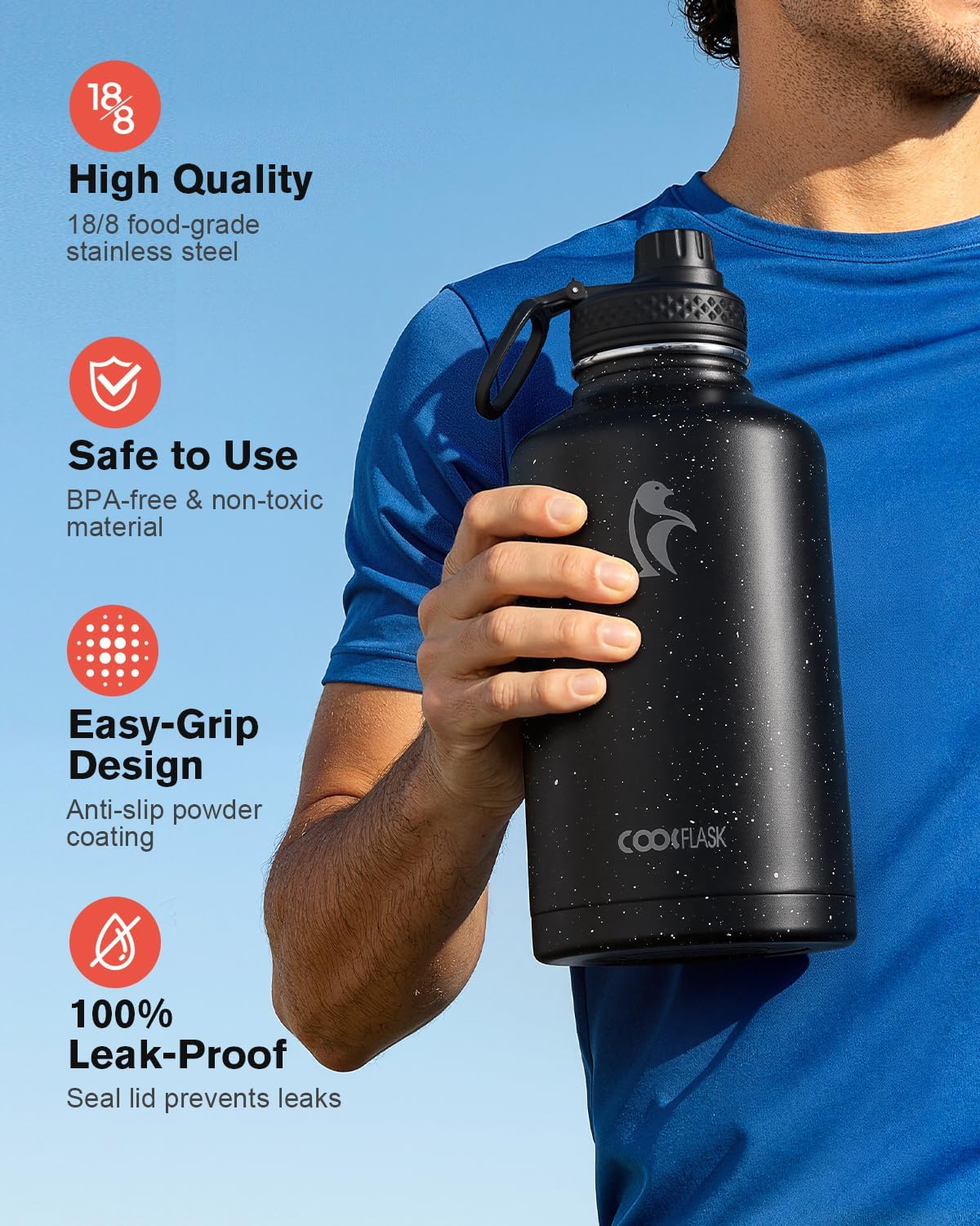 Detalle de Coolflask 64 oz Insulated Water Bottle