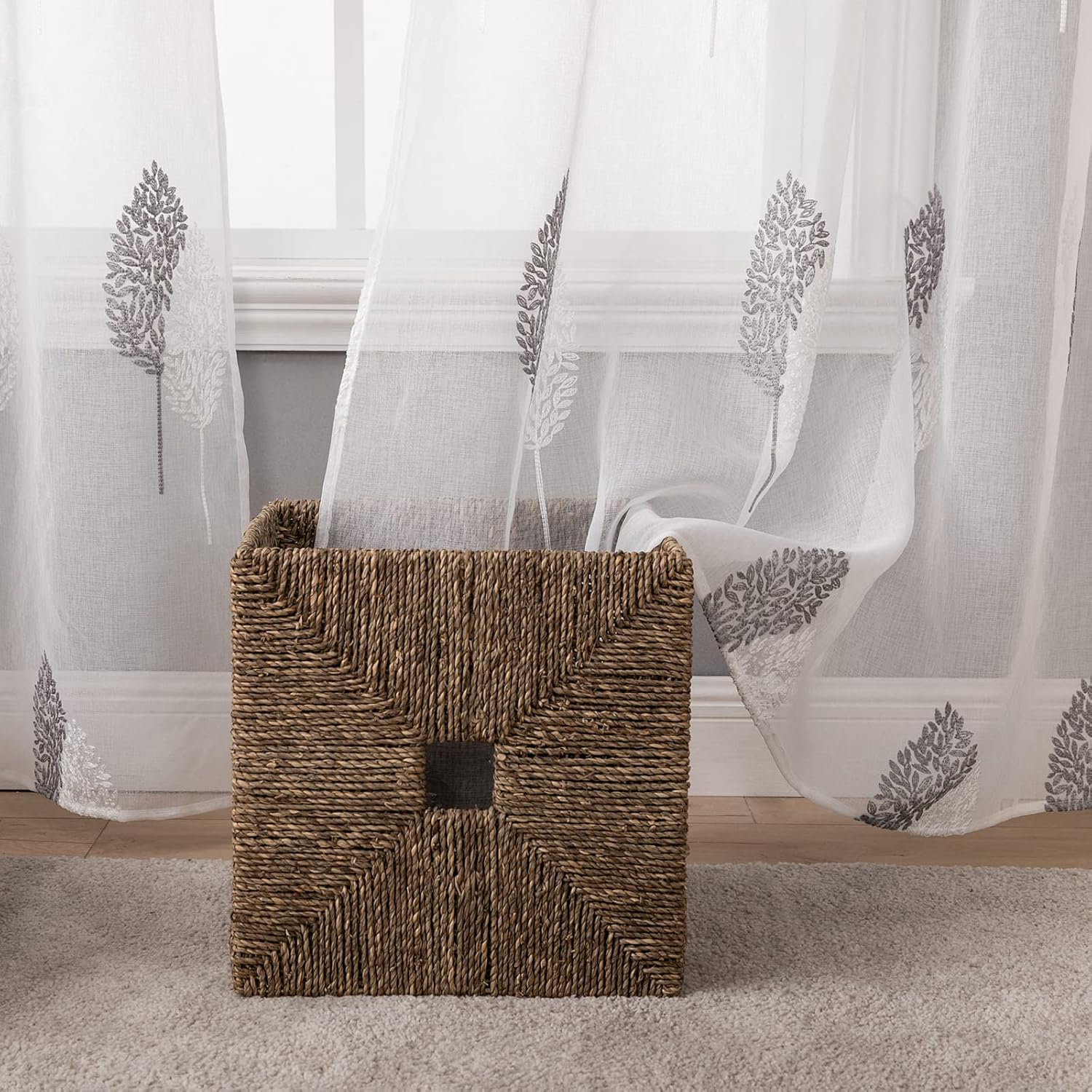 Thumbnail 6 de MIULEE Cortinas Modernas con Bordado de Hojas 🌿 2 Piezas