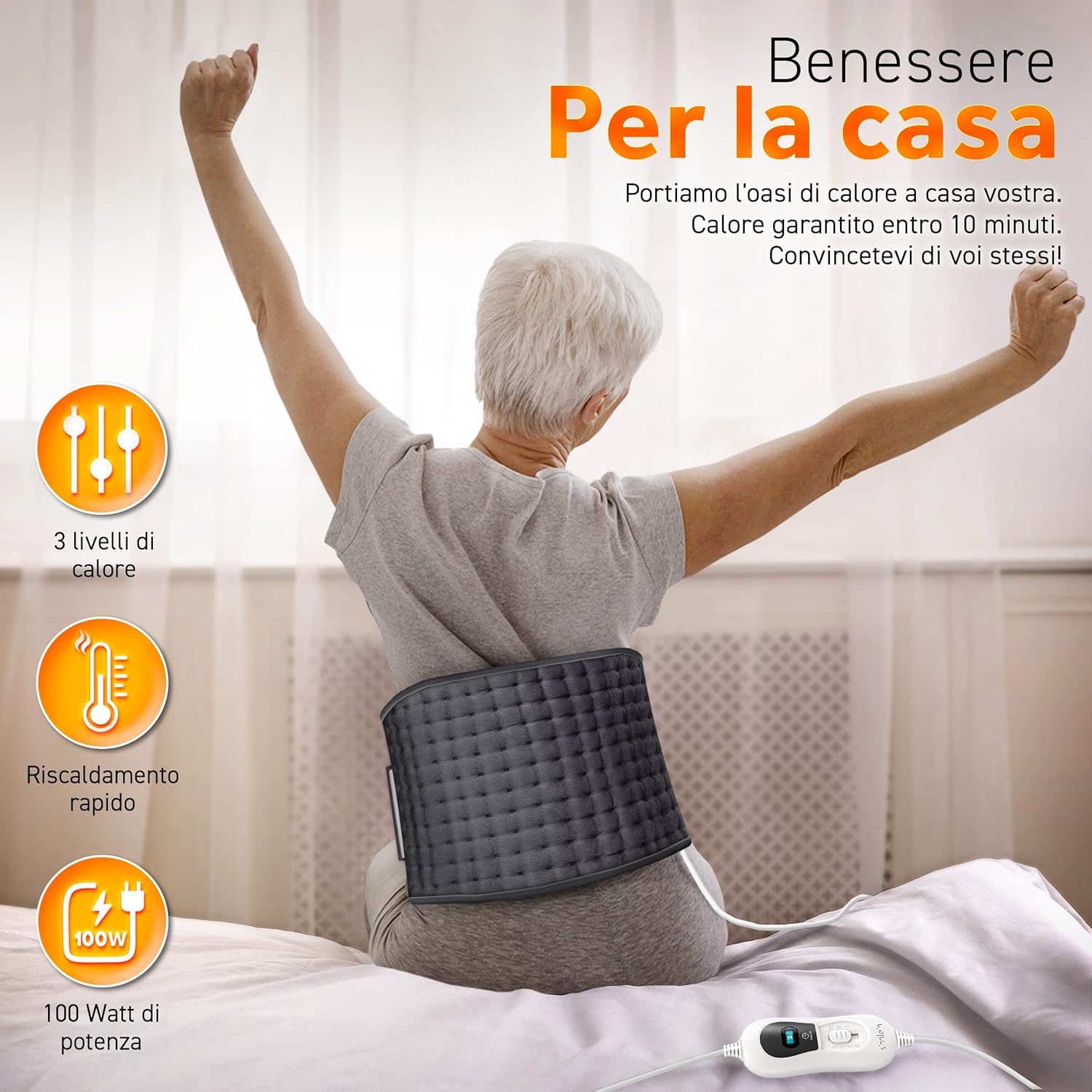 Thumbnail 5 de sinnlein Cintura Termica per Schiena e Reni – Cintura Riscaldante 100W con 3 impostazioni e spegnimento automatico