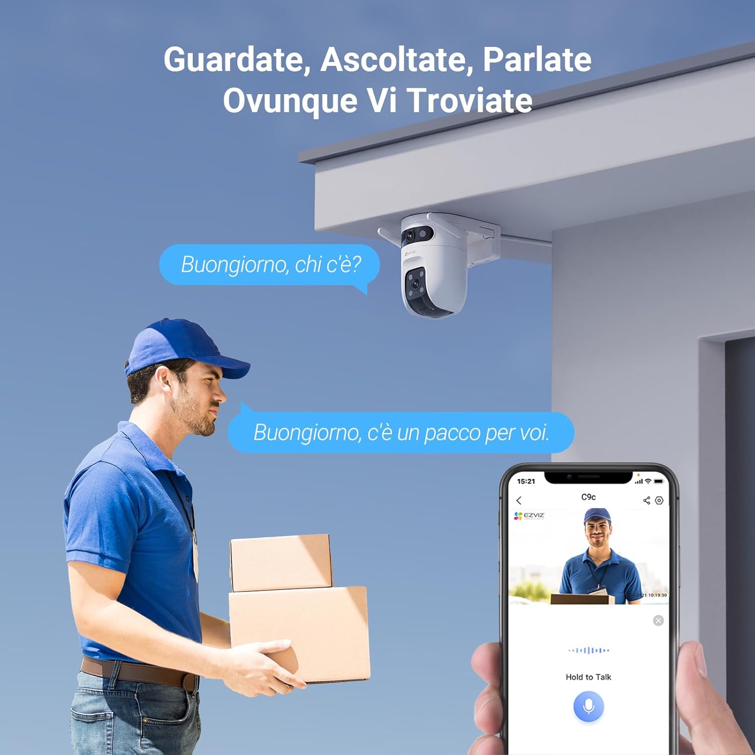 Thumbnail 6 de EZVIZ C9c Dual 3K (10MP, doppia lente 5MP+5MP) telecamera Wi‑Fi esterna con visione a colori e audio bidirezionale