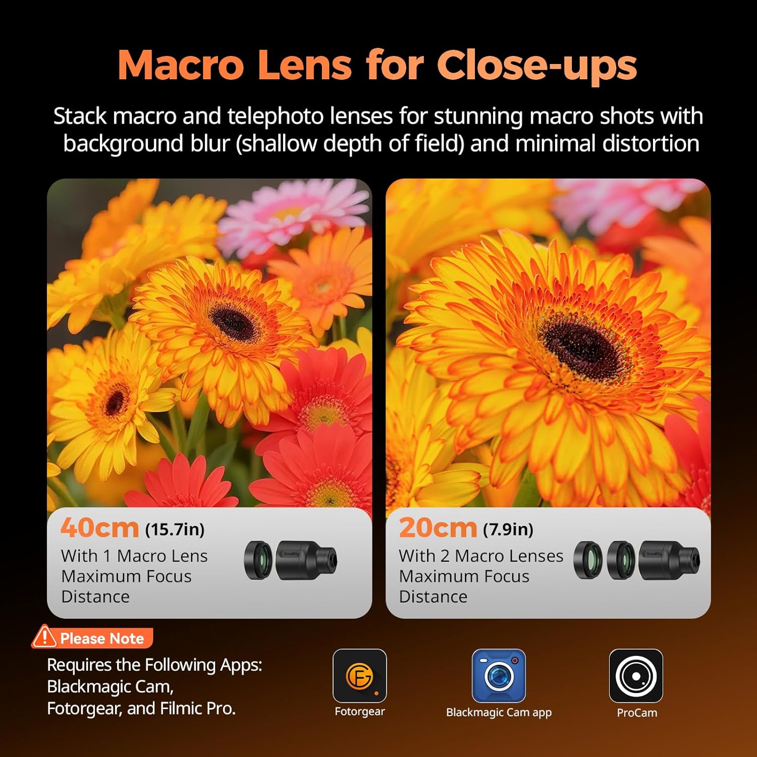 Thumbnail 2 de SmallRig T-Mount-5334 Teleobiettivo 2x + kit macro per iPhone 17/16/15 Pro Max